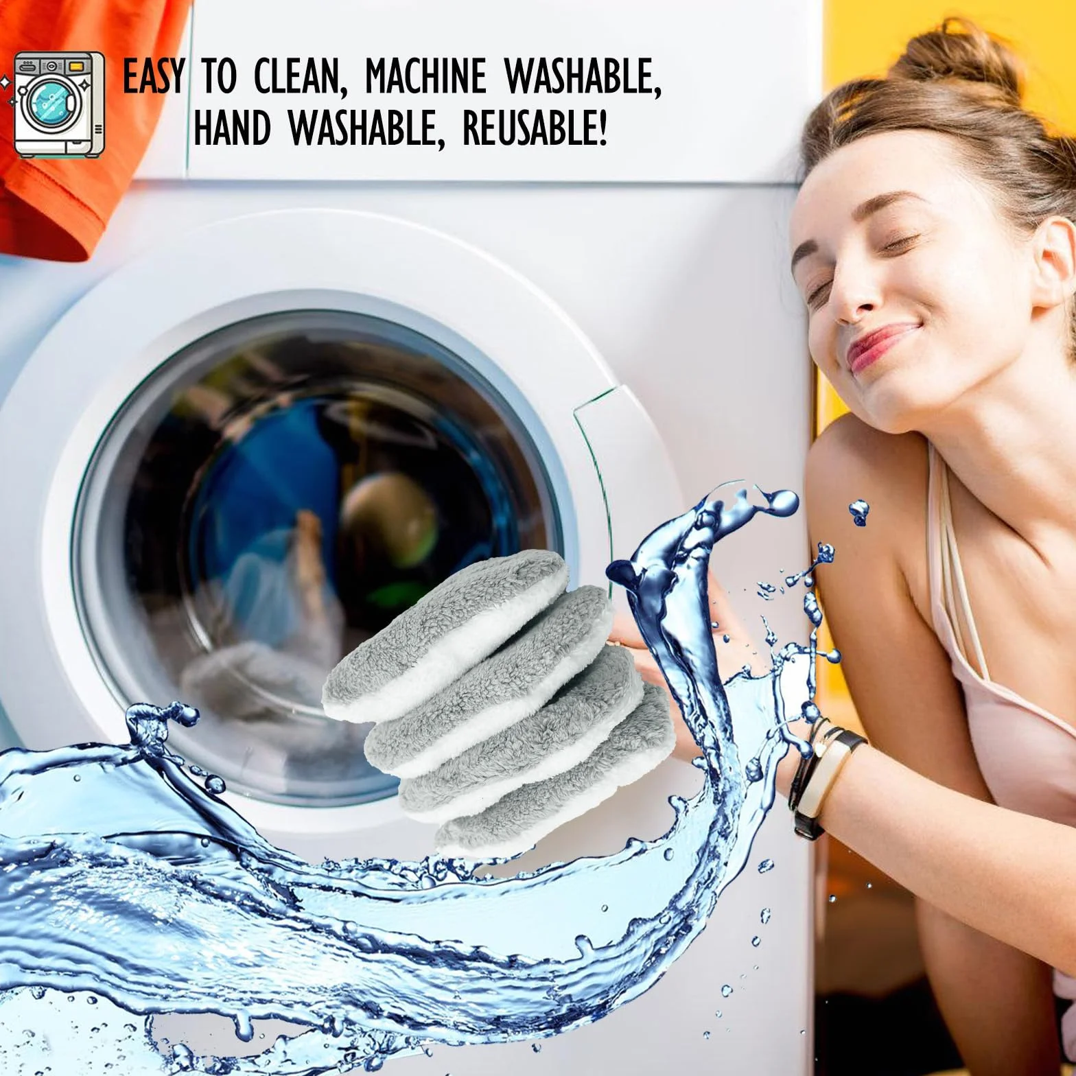 Sugeru® 6-częściowy zestaw wacików do demakijażu, nadają się do prania, do głębokiego oczyszczania porów, hipoalergiczne, delikatne oczyszczanie twarzy i usuwanie makijażu (6 szarych)