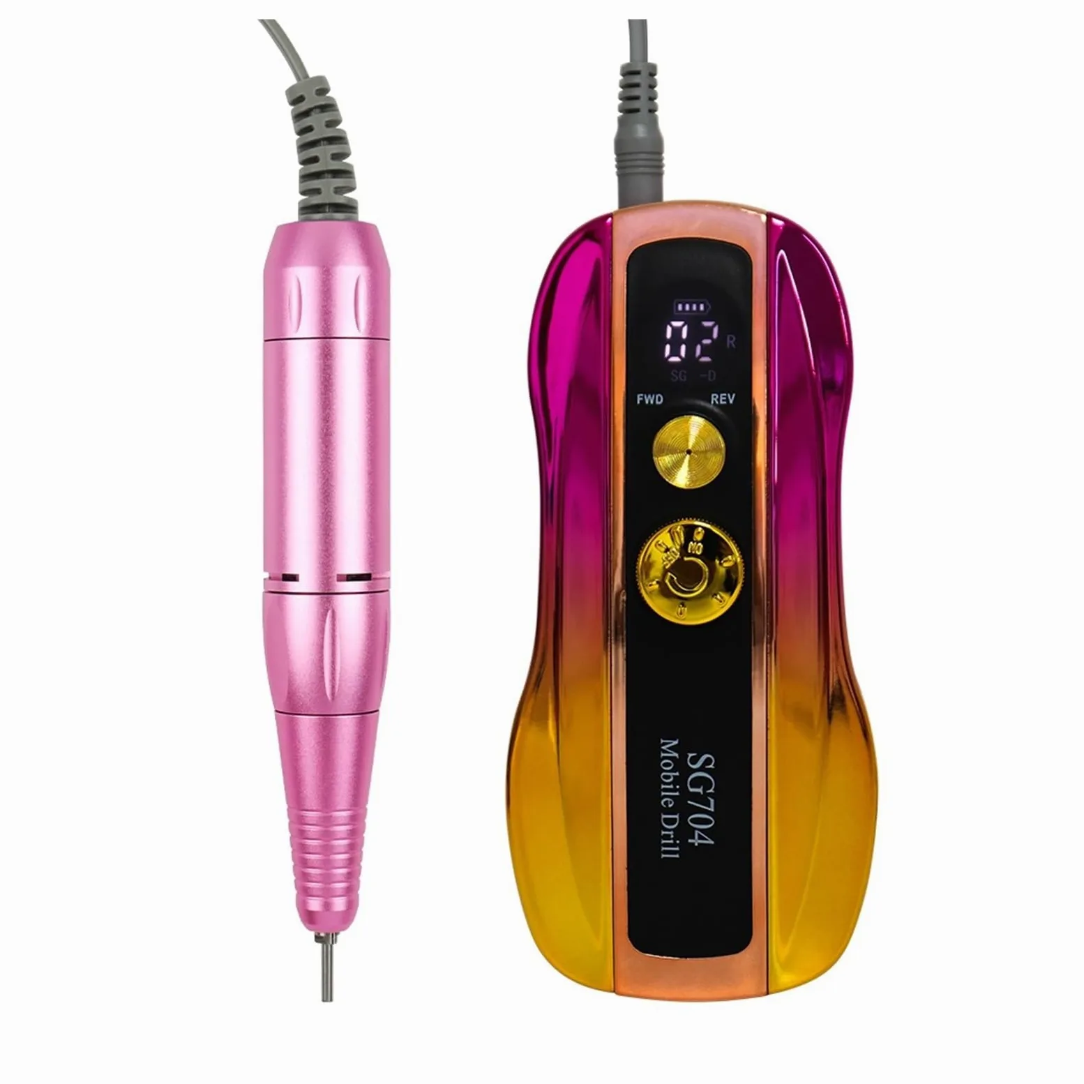 Wiertarka do paznokci, 35000RPM wiertarka do paznokci z wyświetlaczem LCD HD, akumulatorowy mistrz Manicure, przenośna frezarka do użytku domowego(Green)