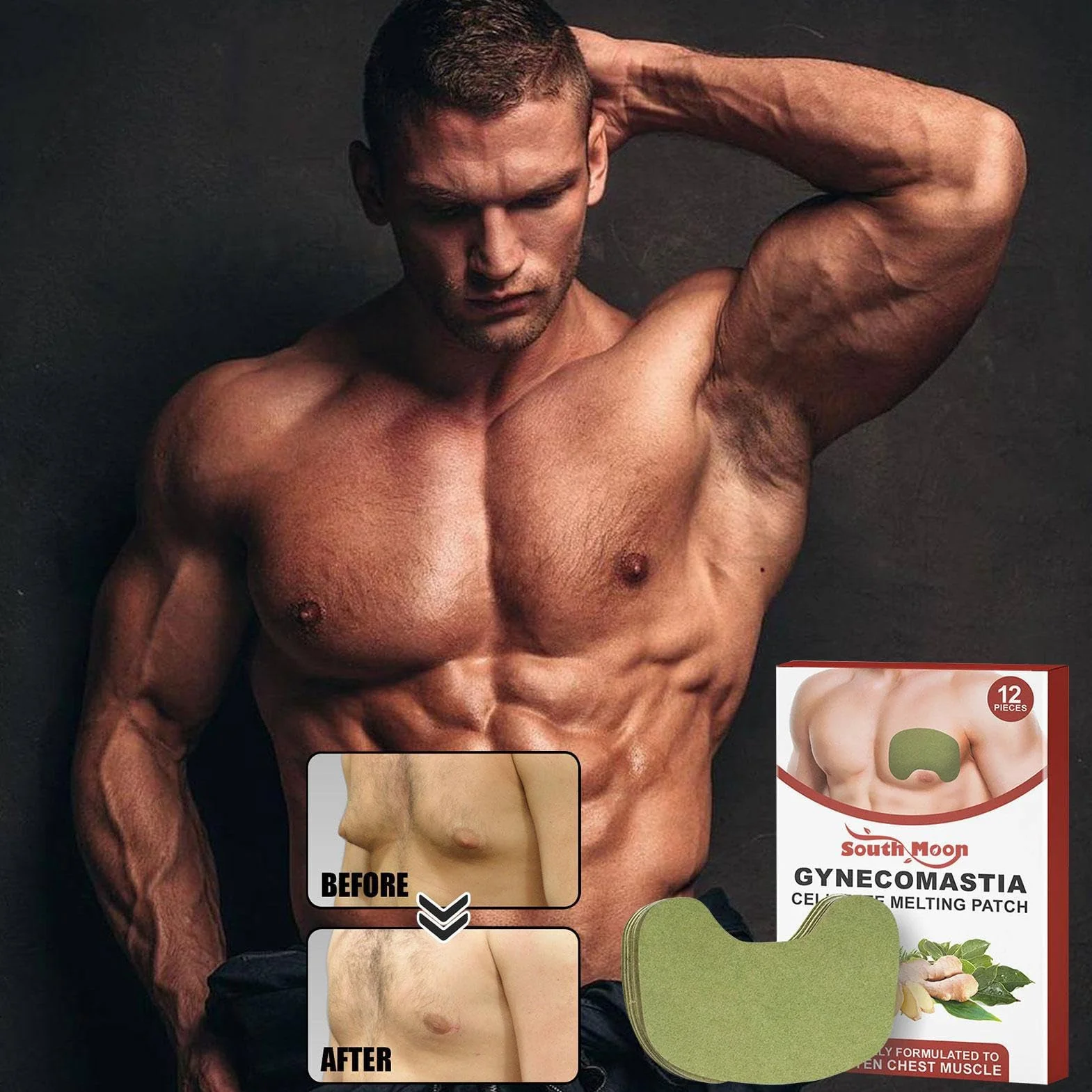 12 plastrów ginekomastii dla mężczyzn | plastry ginekomastii redukujące cellulit | plastry ginekomastii ujędrniające | skuteczne plastry do masażu dla mężczyzn