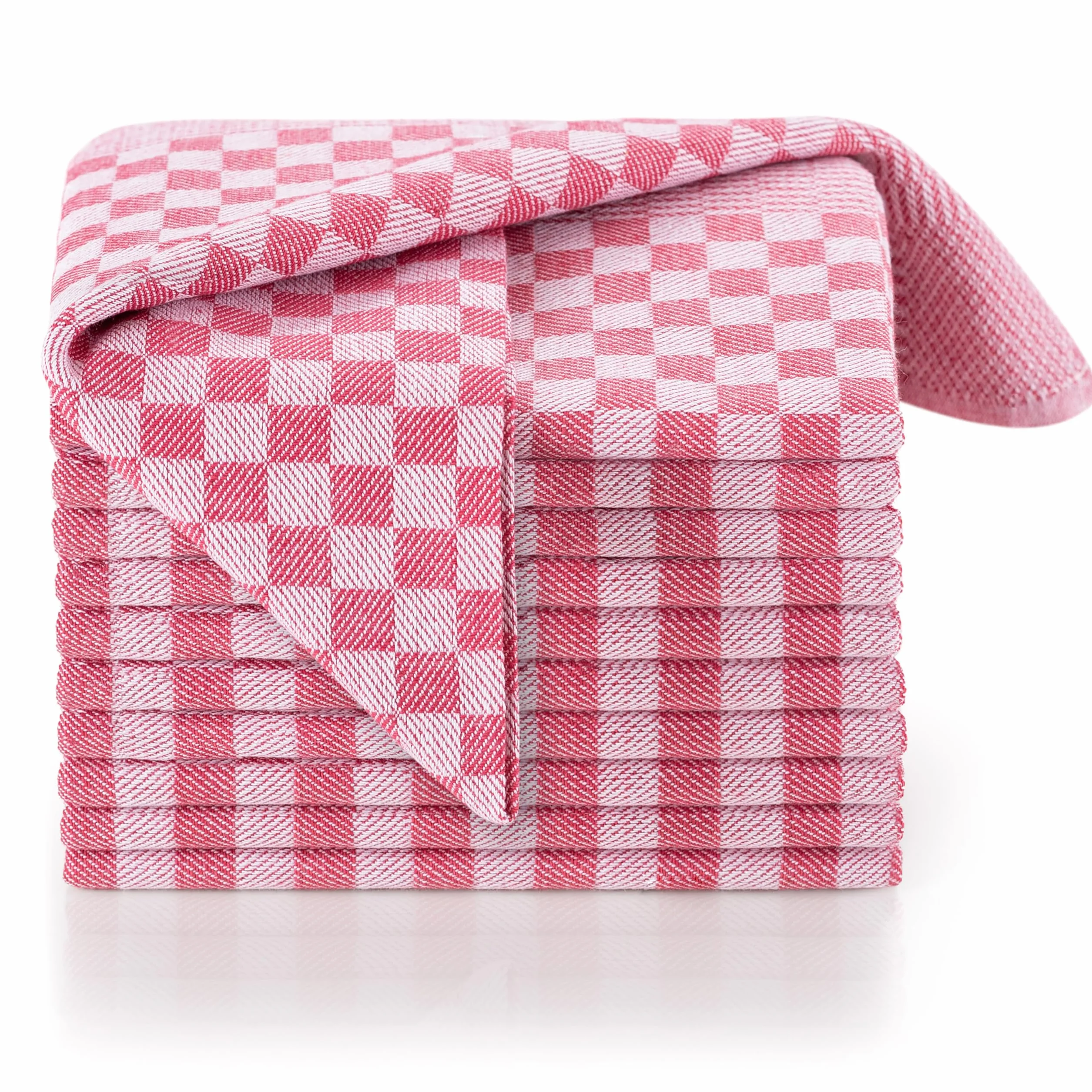 Ręczniki kuchenne bawełniane 50x70 cm zestaw 20 szt. OEKO-TEX czerwono-biała kratka