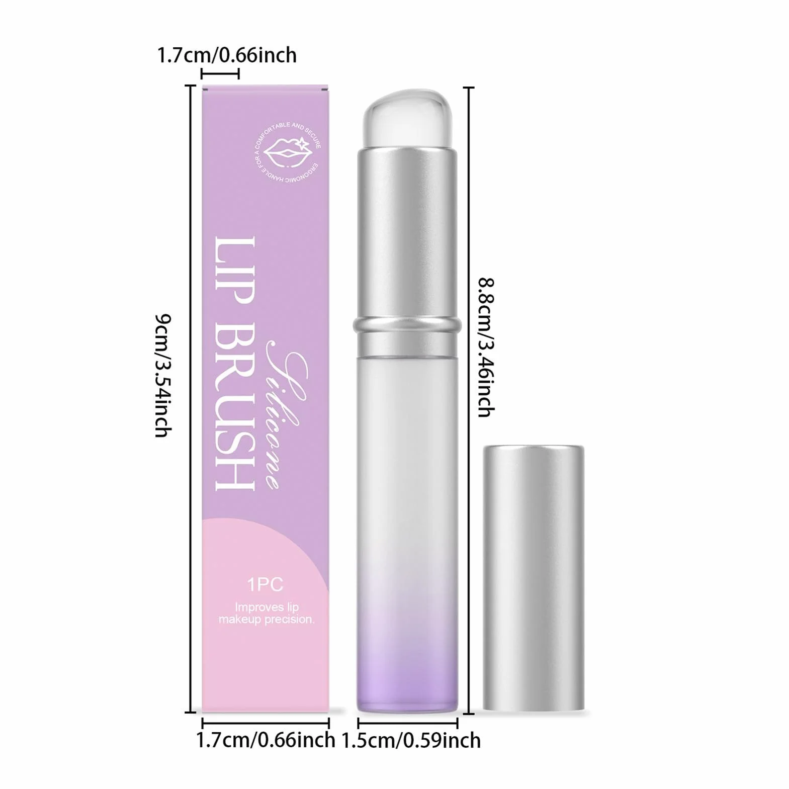 Aplikator do ust – silikonowy pędzel do ust do rozjaśniania | produkty pielęgnacyjne do balmu i peelingu, kremu, cieni do powiek, eyelinera, w podróży, w domu, na co dzień