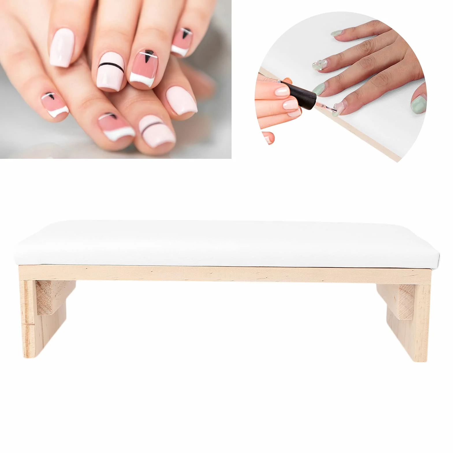 Podpórka do Paznokci, Profesjonalna Poduszka do Zdobienia Paznokci Miękka Skóra PU Podłokietnik do Paznokci Poduszka Manicure Podpórka do Paznokci do Salonu Paznokci i Użytku Domowego(biały)