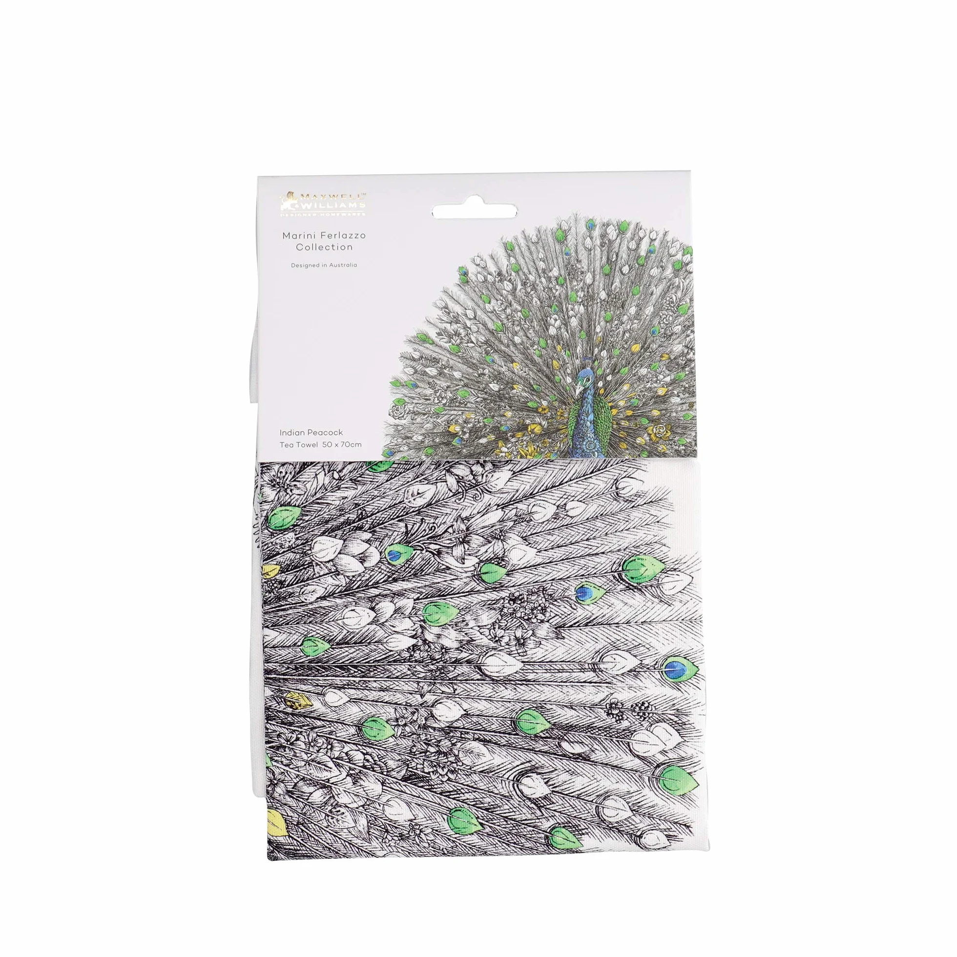 Maxwell & Williams Marini Ferlazzo Birds ręcznik bawełniany 50x70 cm czarny biały