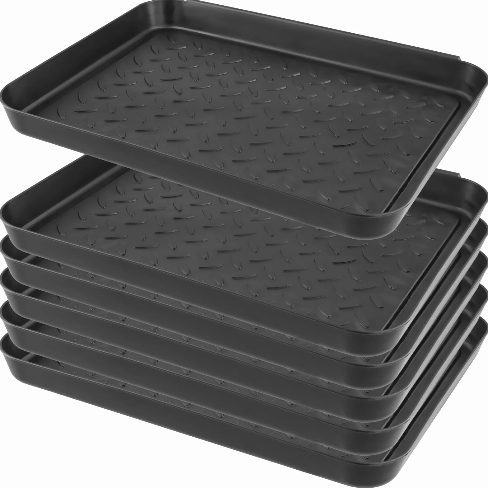 Plastikowa taca na buty 6 sztuk 35x27,5x3 cm czarna