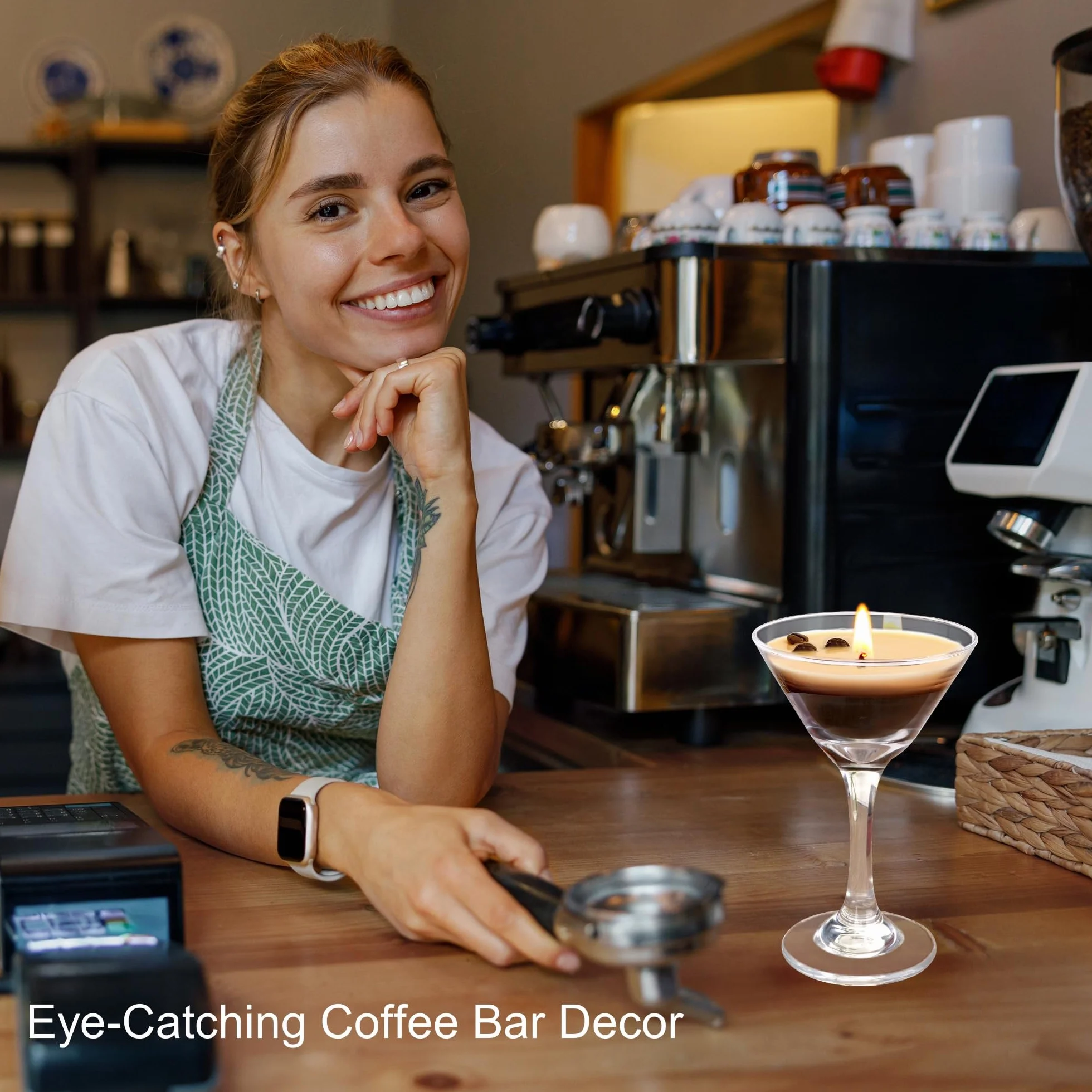 Świece zapachowe espresso Martini, świeca kawowa sojowa, dekoracja baru, prezent na Boże Narodzenie