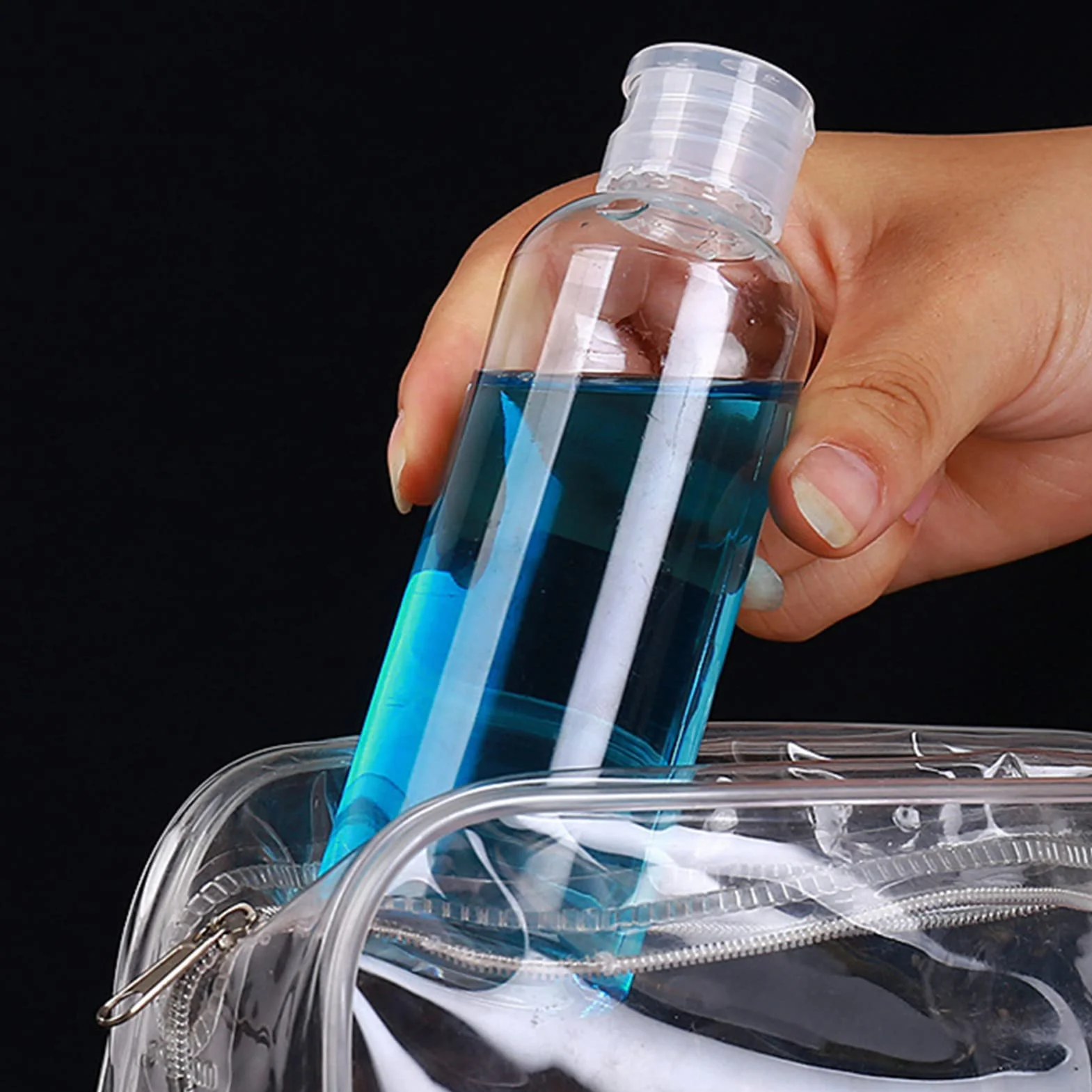 BillyBath Butelki podróżne do napełniania 100 ml 6 sztuk z lejkami przezroczyste plastikowe zestaw