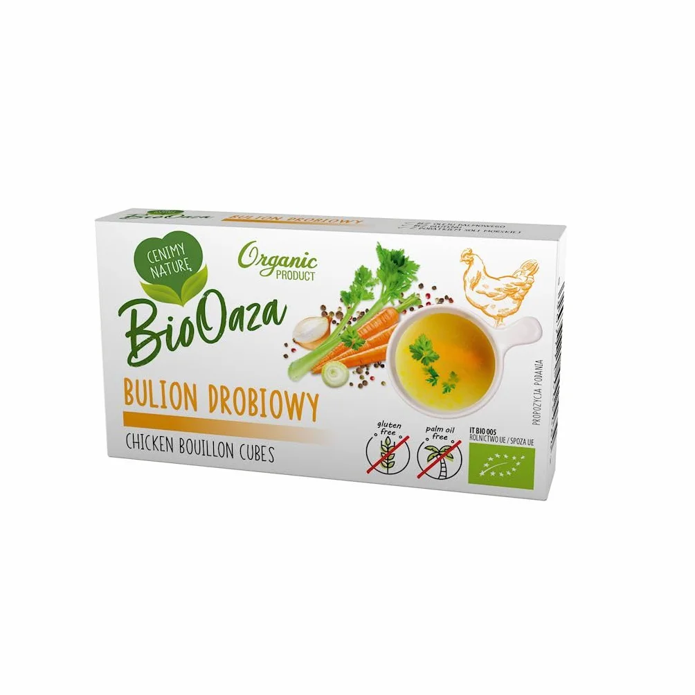 GREEK TRADE - HELCOM BioOaza Bulion drobiowy, Kostka rosołowa 66g BIO