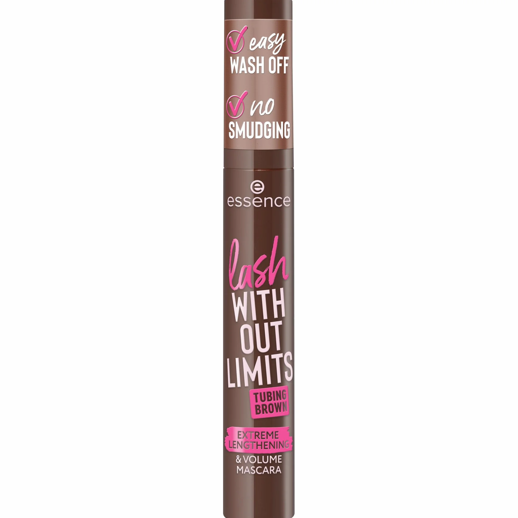 essence Brązowa maskara do rzęs lash WITHOUT LIMITS TUBING EXTREME LENGTHENING & VOLUME, zwiększenie objętości, wydłużanie (13ml)