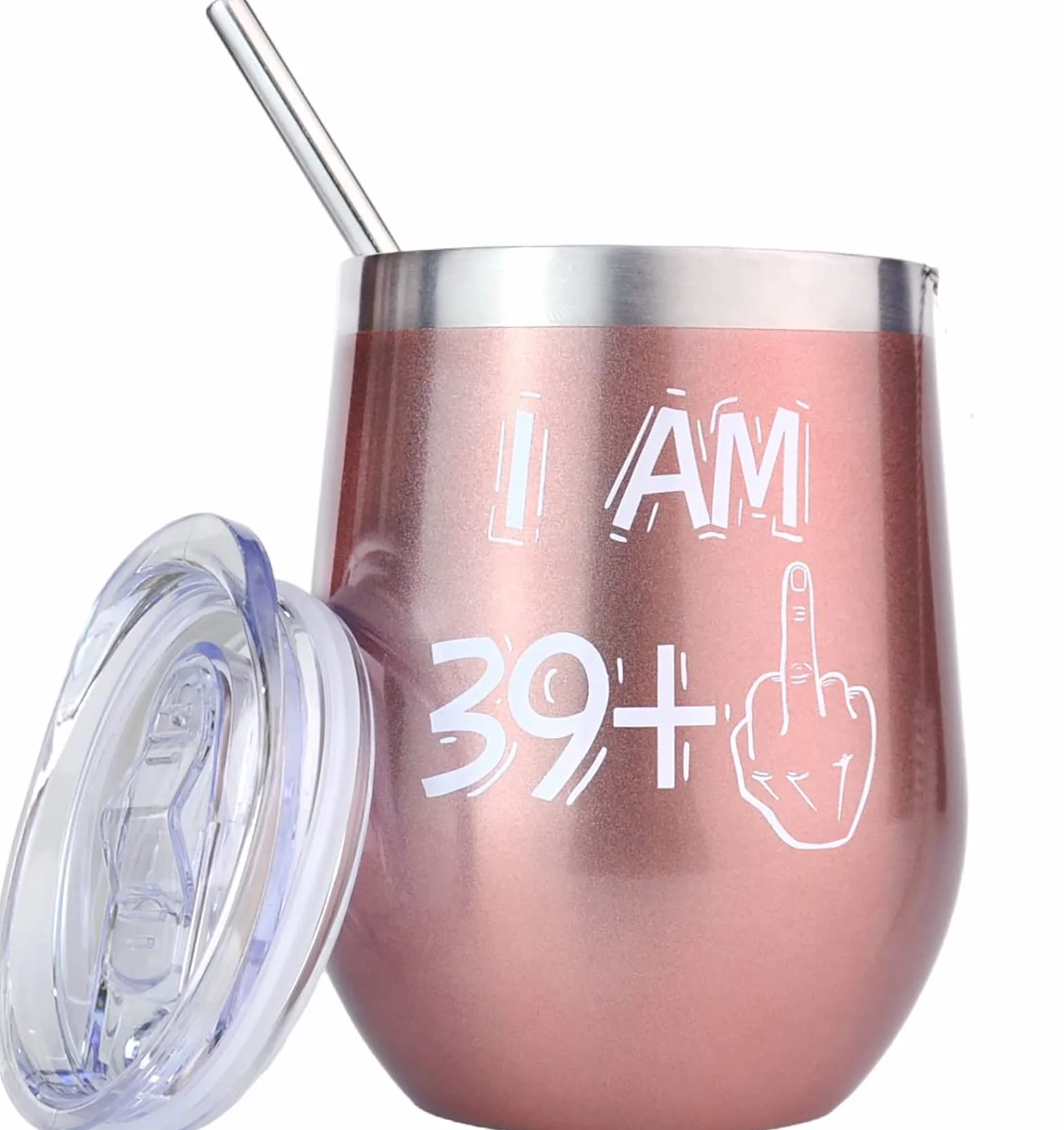 BOKALAKA kubek do wina stal nierdzewna 350 ml prezent na 40 urodziny