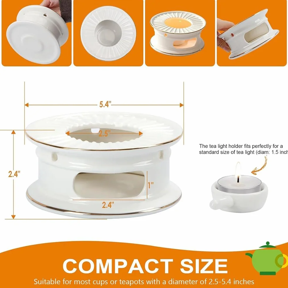 Ceramiczny podgrzewacz do dzbanka herbaty z uchwytem do kawy mleka