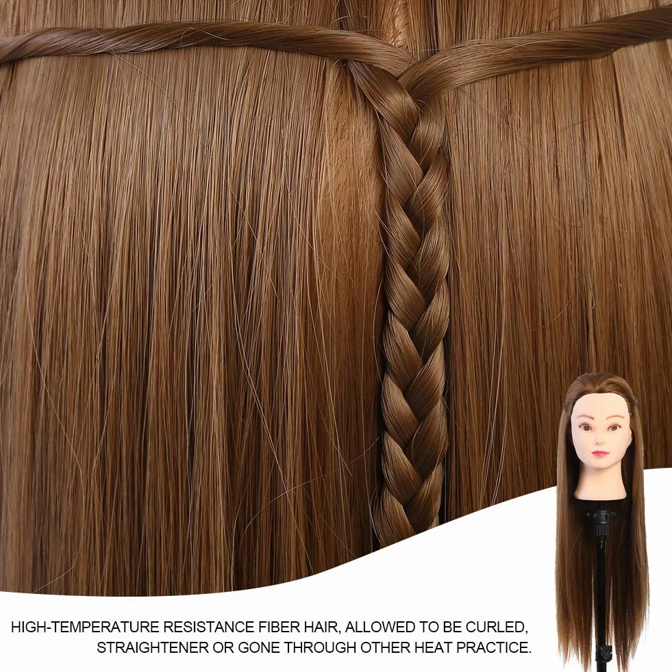 Szalona główka treningowa, niezawodna, bezpieczna, nieplącząca się głowa manekina do makijażu, łatwa do czesania 60 cm, dla nauczycieli piękności, którzy zaplatają studentów kosmetyczki