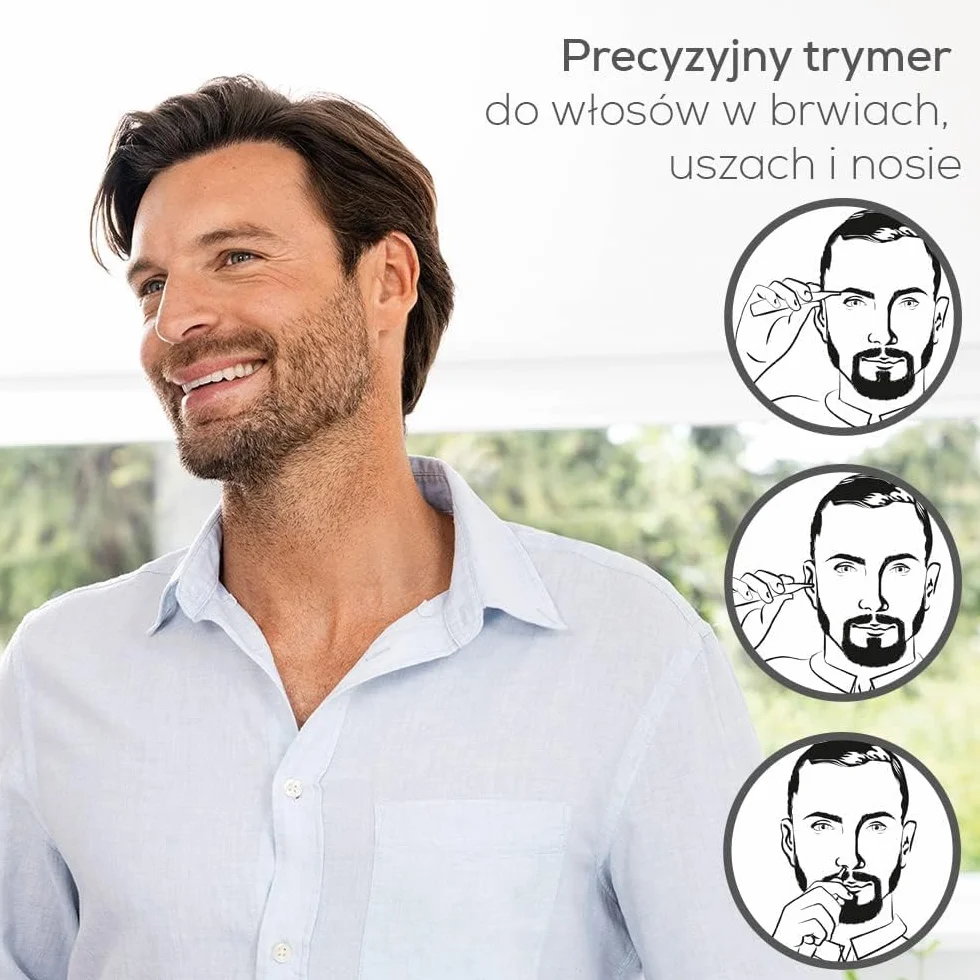 Beurer HR 2000 precyzyjny trymer do korekcji i przycinania brwi, włosów w nosie i uszach, w zestawie nasadka grzebieniowa i zdejmowana nasadka tnąca
