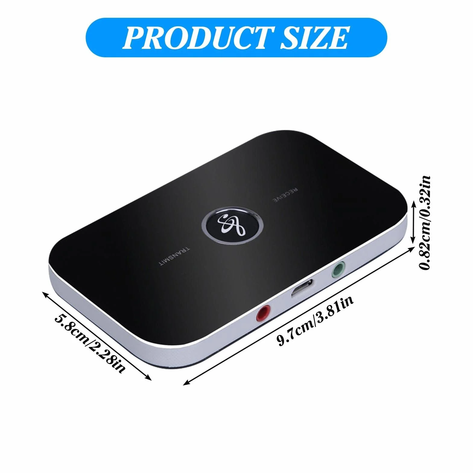 Adapter Bluetooth 5.0, Aicharynic 2 w 1 nadajnik audio, odbiornik Bluetooth, adapter audio, odbiornik z AUX 3,5 mm RCA, bezprzewodowy dźwięk HD, system stereo do telewizora, komputera, słuchawek,