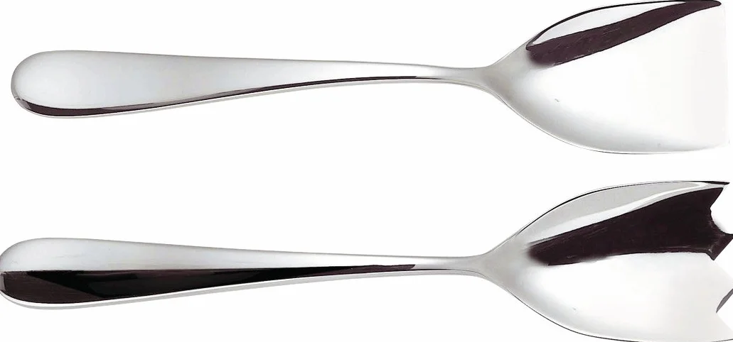 Alessi Nuovo Milano sztućce do sałatek, stal nierdzewna, srebrne, 2 sztuki