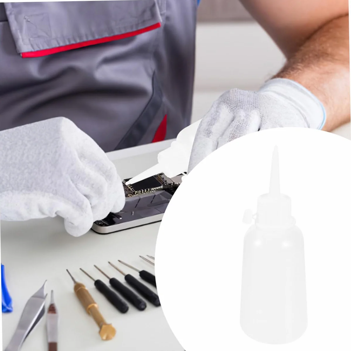 WOONEKY 12kawałki Butelki z Cienką Końcówką Do Kleju Plastikowe Butelki Do Aplikacji z Pokrywkami Wielokrotnego Użytku i Naprawczych