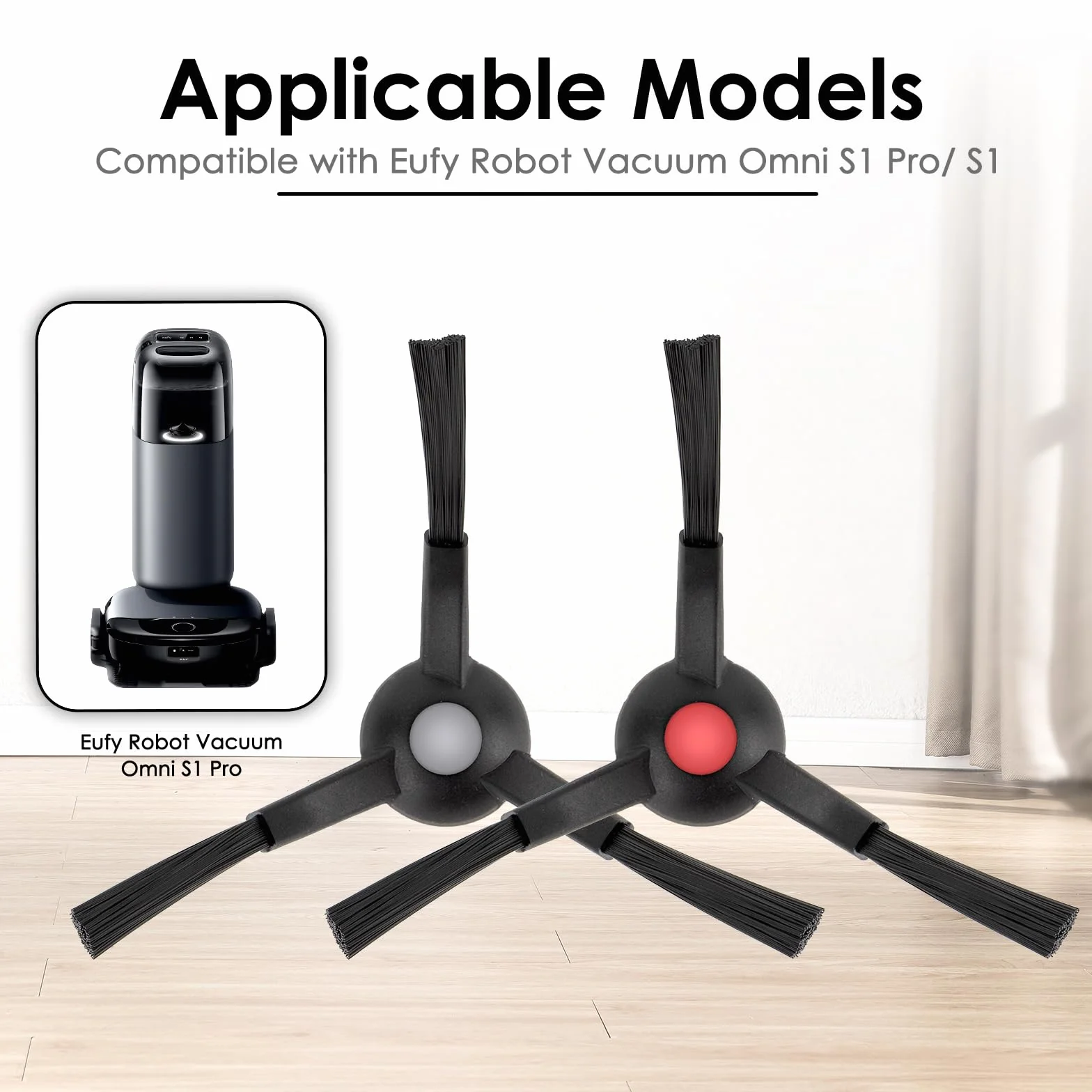 (8 sztuk) Omni S1 Pro szczotki boczne do odkurzacza Eufy Omni S1 Pro / E25/ E28/ C28/ E35 Robot Vacuum, zestaw wymiennych szczotek bocznych, szczotki do zamiatania krawędzi, zestaw akcesoriów do