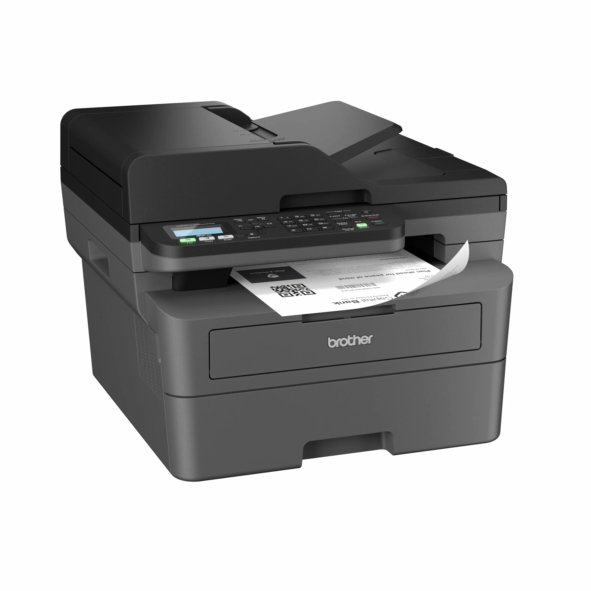 Brother MFCL2800DW, monochromatyczne urządzenie wielofunkcyjne WiFi z faksem, automatyczne drukowanie dwustronne i 50 arkuszy ADF