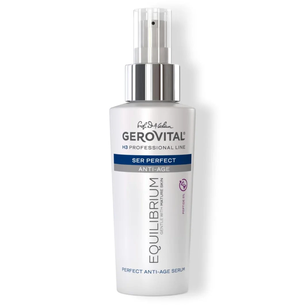 Gerovital H3 Equilibrium profesjonalne serum do twarzy z 5% peptydami – przeciwzmarszczkowy i intensywny zabieg nawilżający dla skóry dojrzałej, suchej i pomarszczonej, 100 ml