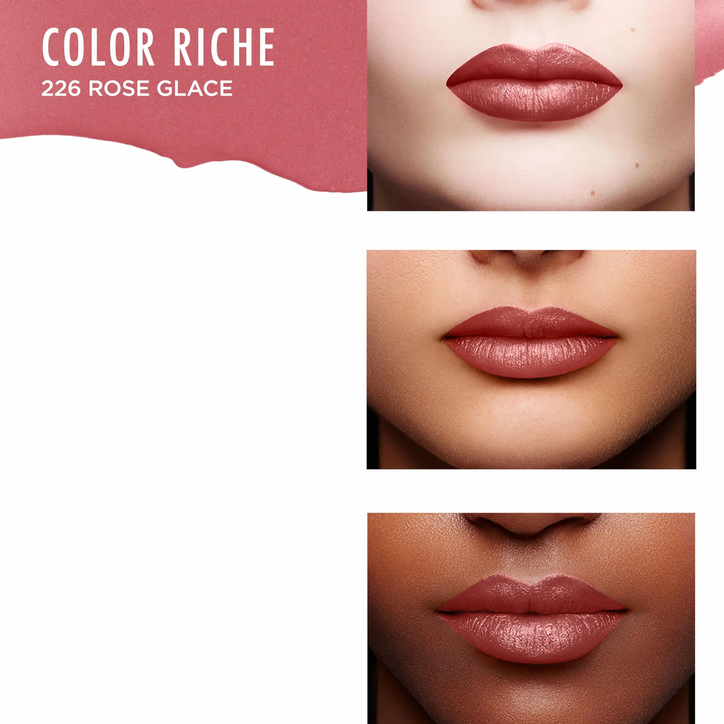 L'Oréal Paris Color Riche Satine Szminka, pomadka do ust, nawilżone, gładkie i idealnie aksamitne usta, 226 Rose Glace, 4,8 g