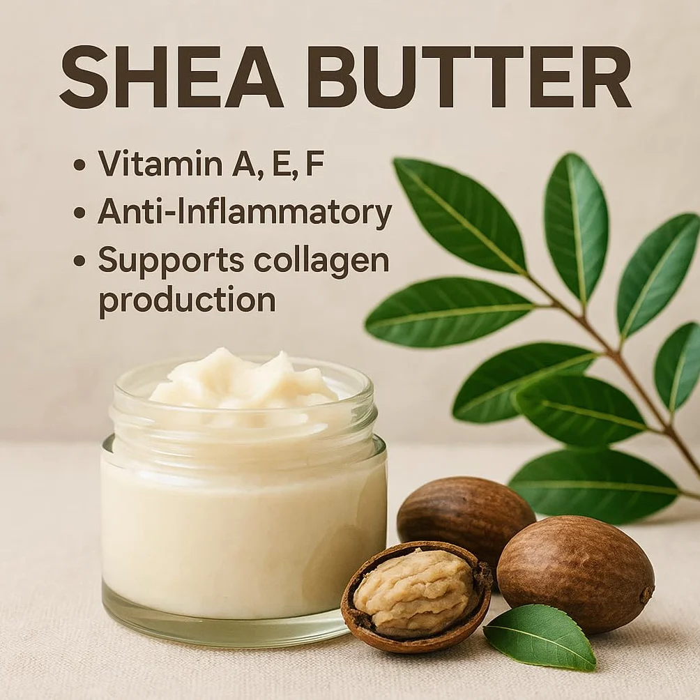 GiDeli Organiczne masło shea, 1 kg, nierafinowane, ręcznie ugniatane, klasa A, czyste hebanowe afrykańskie masło shea, całkowicie naturalne, balsam do ust i ciała o gładkiej konsystencji dla