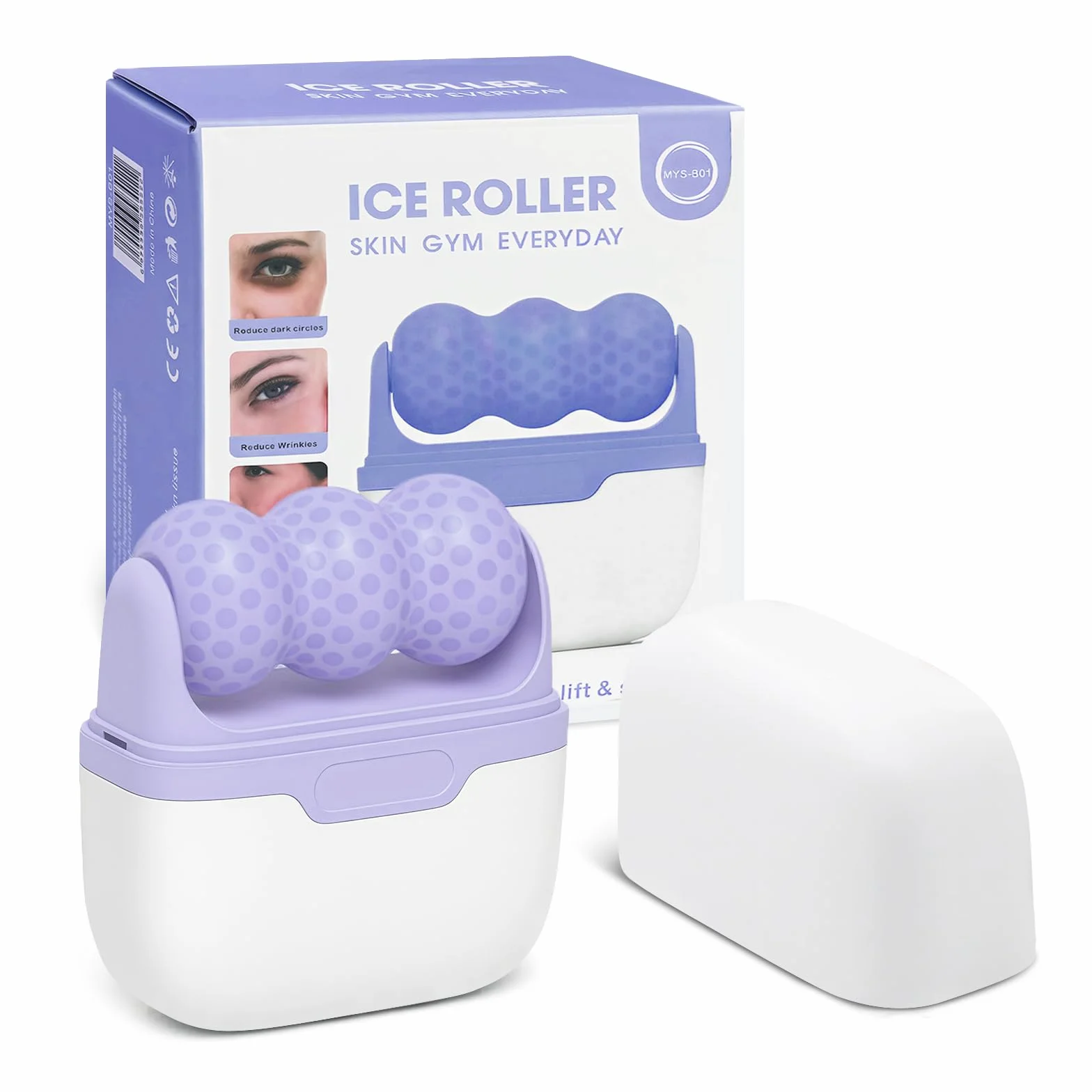 Flintronic Ice Roller do twarzy, 2 w 1, wałek do masażu twarzy i oczu, urządzenie do masażu twarzy i etui podróżne, prezent dla kobiet do zapobiegania starzeniu się, ujędrniania twarzy