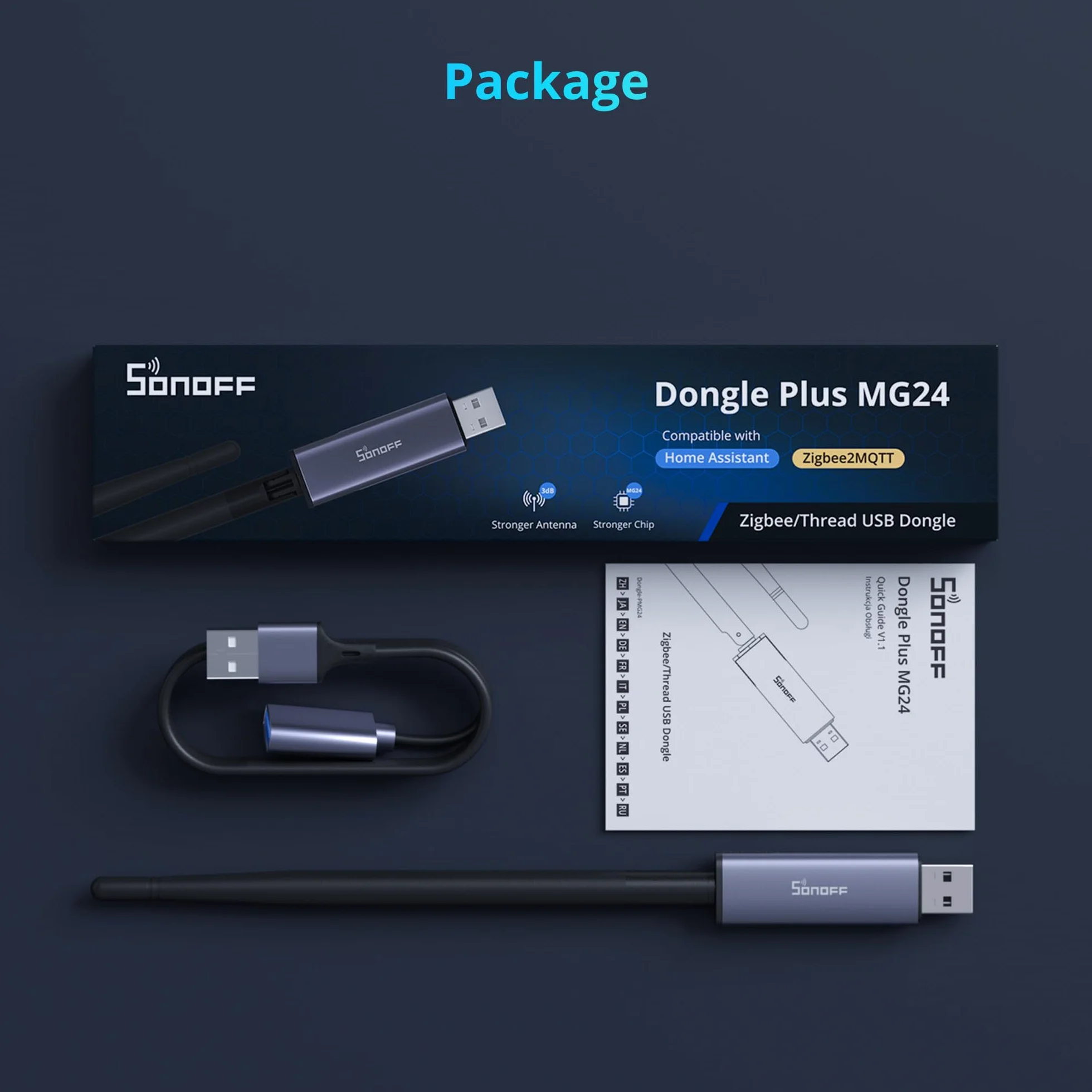 SONOFF Zigbee 3.0 USB Dongle Plus MG24, Bramka Zigbee z EFR32MG24, Pamięć USB Thread & Zigbee, Kontroler Zigbee do Home Assistant lub Zigbee2MQTT