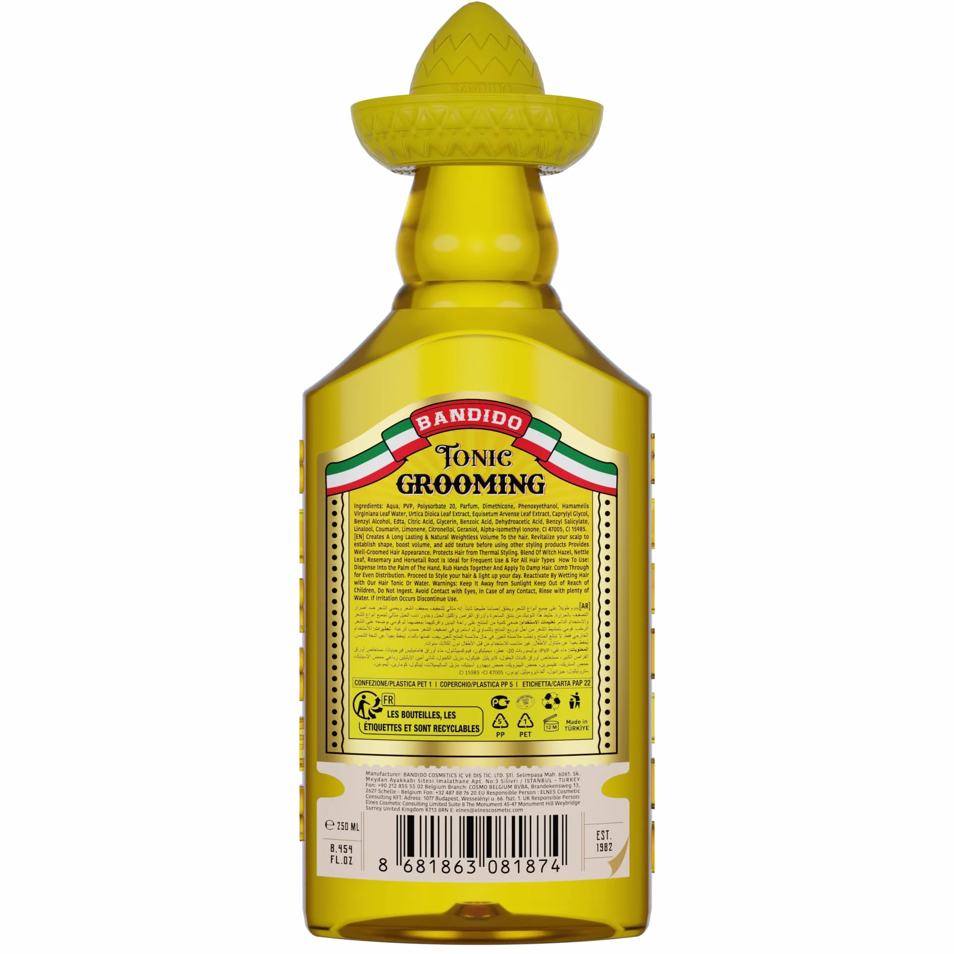 Bandido Grooming Tonic Spray For Men 250 ml – płyn do włosów dla mężczyzn – przeciwłupieżowy tonik do włosów – redukcja wypadania włosów – wspomaga wzrost włosów – męski zapach