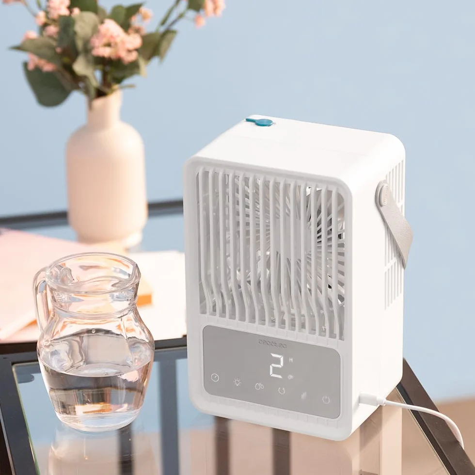 Cecotec EnergySilence 500 DeskChill Inteligentny klimatyzator biurkowy 500 ml sterowanie dotykowe 3 prędkości timer 8-godzinny