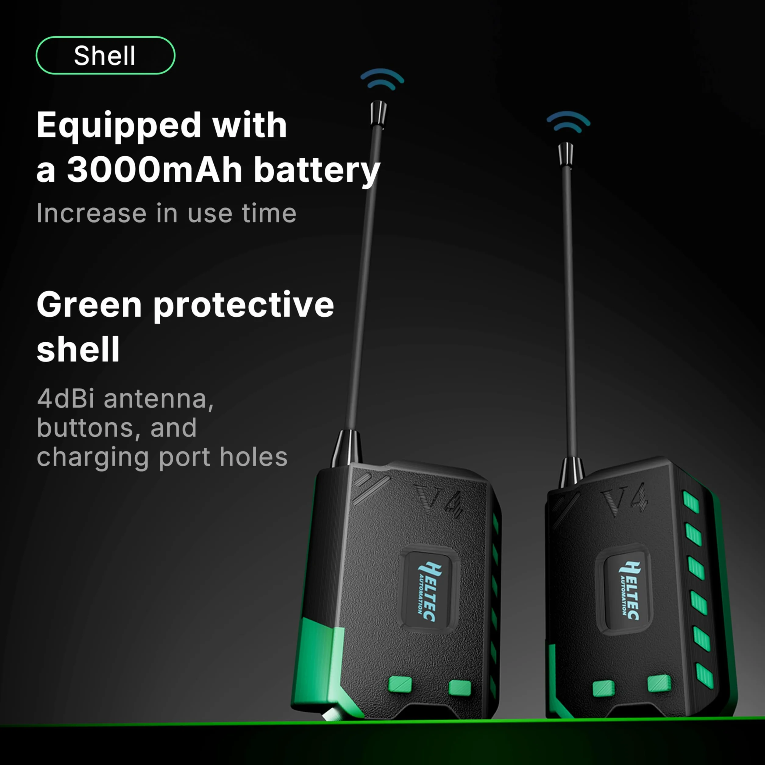 Heltec 2-pak WiFi LoRa 32 V4 z wyświetlaczem OLED 27dBm ESP32-S3 SX1262 kompletny zestaw obudowy baterii do Meshtastic IoT Arduino (2-pak baterii 3000 mAh + antena + obudowa)