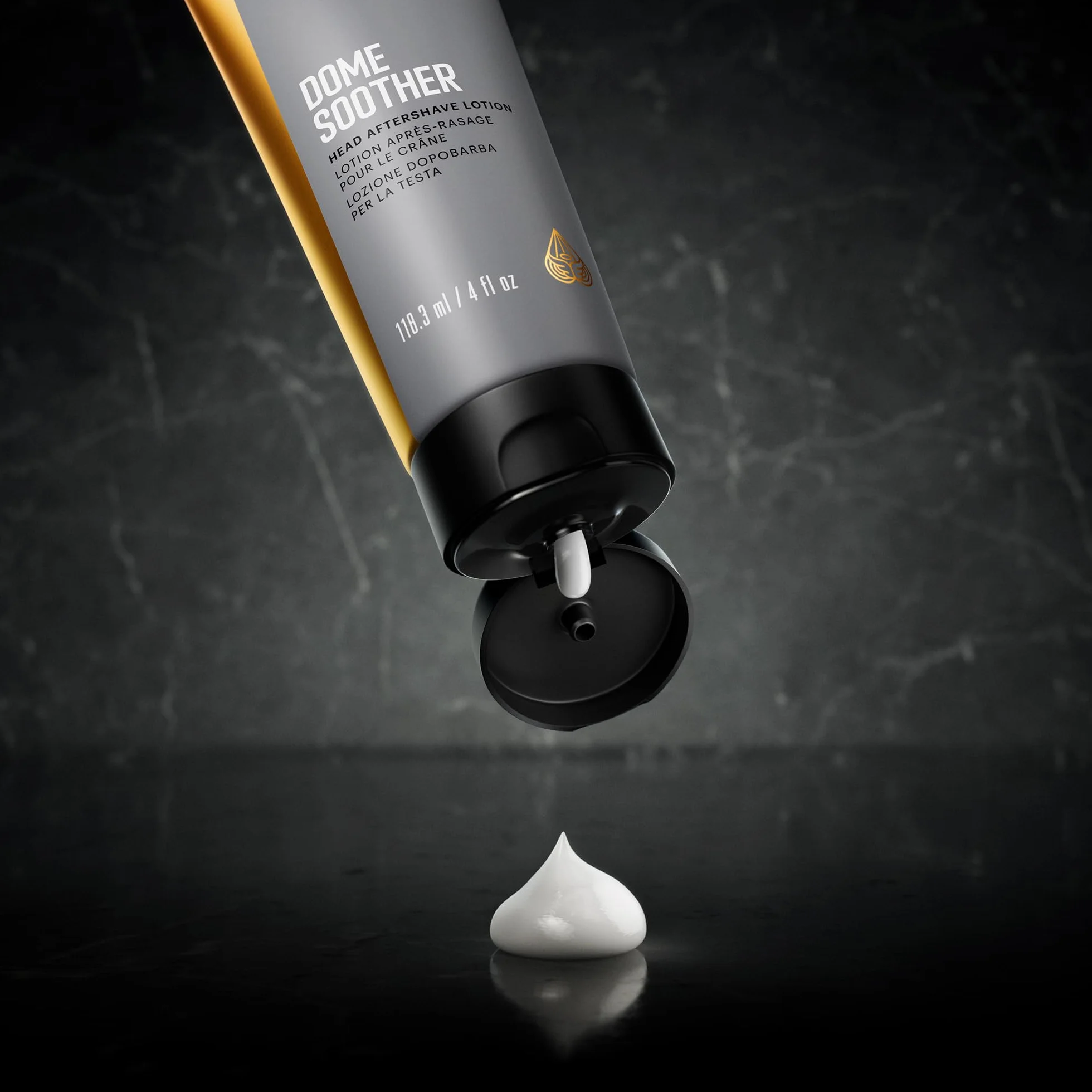 MANSCAPED® Dome Soother Men’s Head Aftershave Lotion – wzbogacony aloesem i koloidalnym owsem, koi i nawilża skórę głowy, szybko wchłania się i wysusza, łagodząc dyskomfort po goleniu, 118 ml