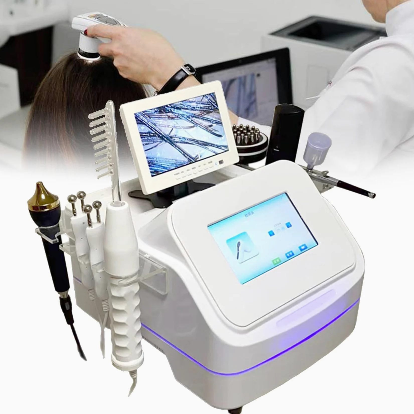 Diagnostyka skóry Analizator włosów, Analizator detektora włosów na skórze głowy Mikroskop Narzędzie do pielęgnacji skóry, detektor Analizator Tester dla domowego salonu piękności Spa