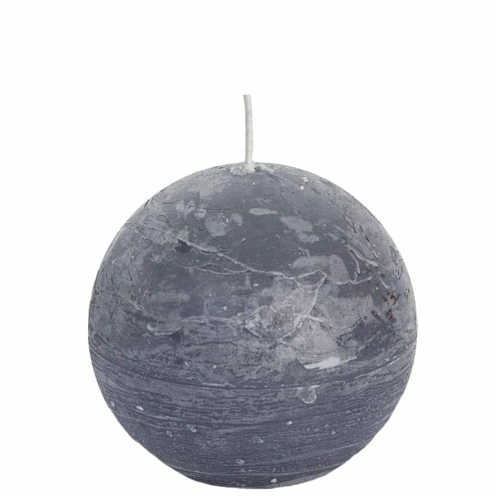 Spaas Rustic Unscented Ball Candles 80 mm 24 Hours Grey
