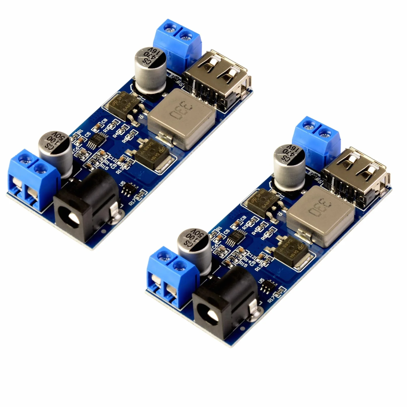 DC-DC Step Down Converter 9-36 V do 5 V 5 A przetwornica napięcia Buck Converter z USB Dual Output zasilacz sieciowy Power Module do szybkiego ładowania telefonu (2 sztuki)