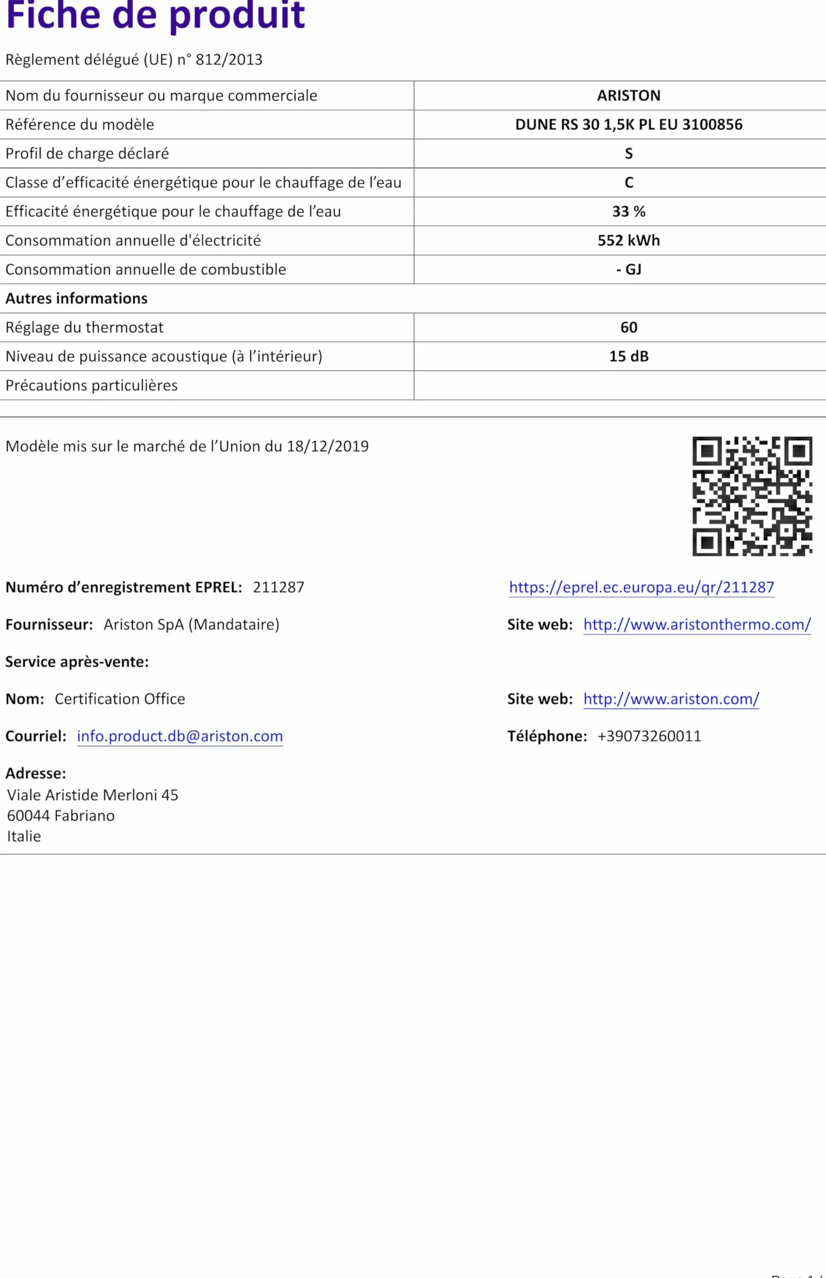 Ariston Dune RS 30 Litrów 3100856 Nad Umywalkowy Podgrzewacz Wody Bojler Elektryczny. Przeznaczony do instalacji w Polsce