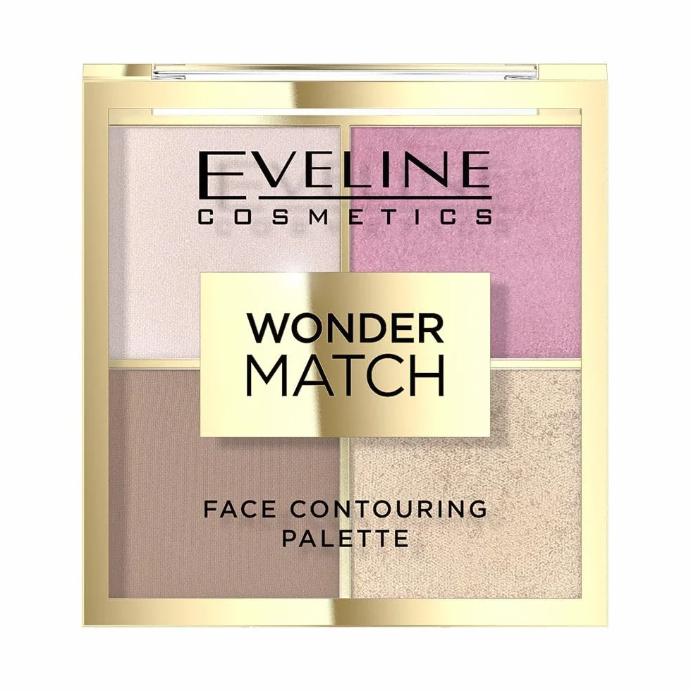 Eveline Cosmetics Wonder Match wielofunkcyjna paleta do twarzy – bronzer, róż, rozświetlacz i puder – wegańska formuła o zapachu czekolady, do makijażu dziennego i wieczorowego