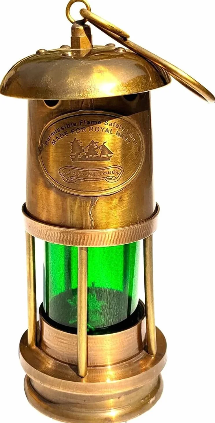 Morska mosiężna lampa naftowa mosiężna lampa górnik olej latarnia antyczna 15 cm statek morski morski vintage
