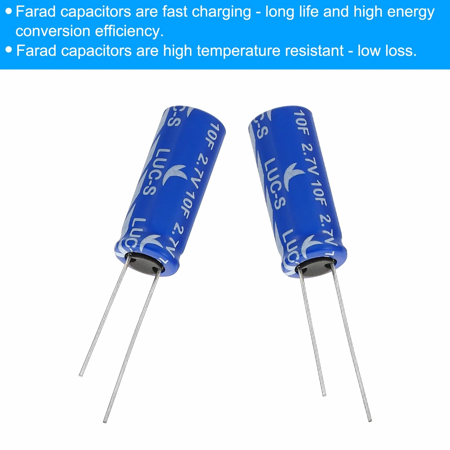 PATIKIL 2 sztuki 2,7 V 10F superkondensator 0,39 x 0,39 x 0,98" aluminiowy superkondensatory typ nawijania magazynowanie energii do On Board Backup magazynowanie energii
