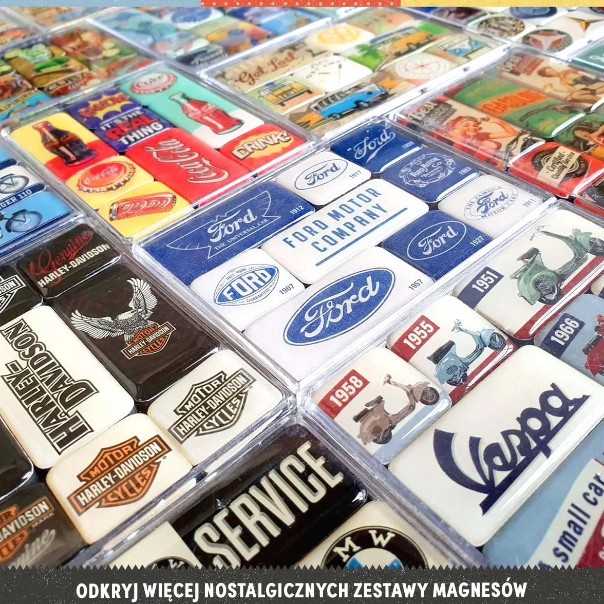 Nostalgic-Art Retro magnesy na lodówkę 9 sztuk zestaw styl vintage