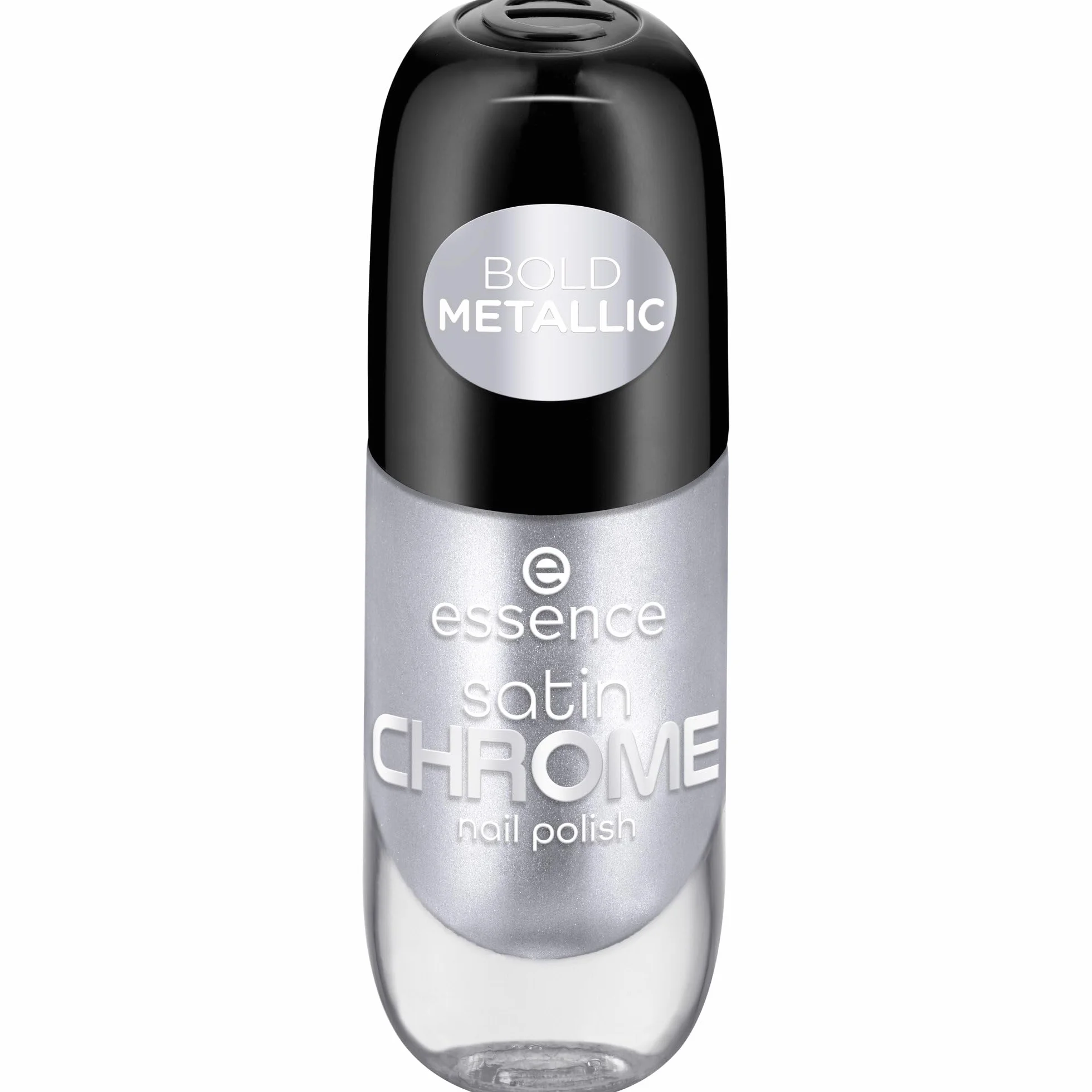 essence satynowy lakier do paznokci satin CHROME, pokrycie, wyraźny wynik, mocno napigmentowana/y, metaliczny (8ml)