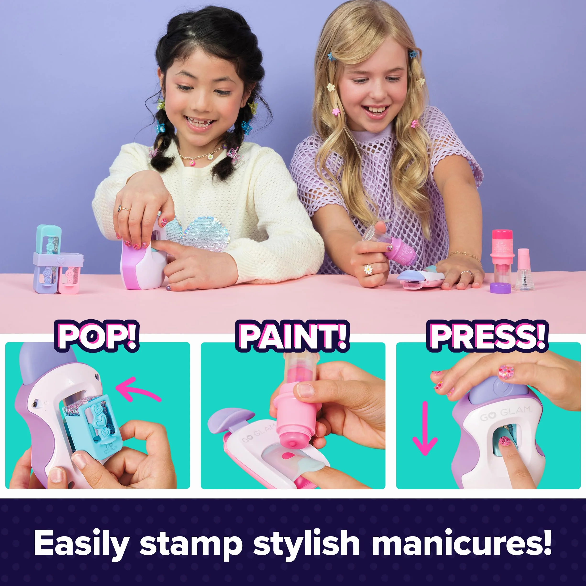 Cool MAKER Go Glam Studio paznokci – do stylowych paznokci z motywami, łatwe lakierowanie i drukowanie, dla dzieci od 7 lat