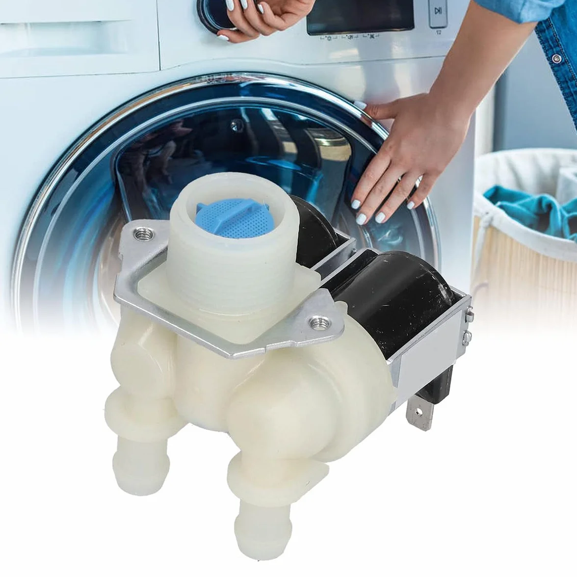 Zawór elektromagnetyczny podwójny AC220-240V 50/60Hz uniwersalny do pralki