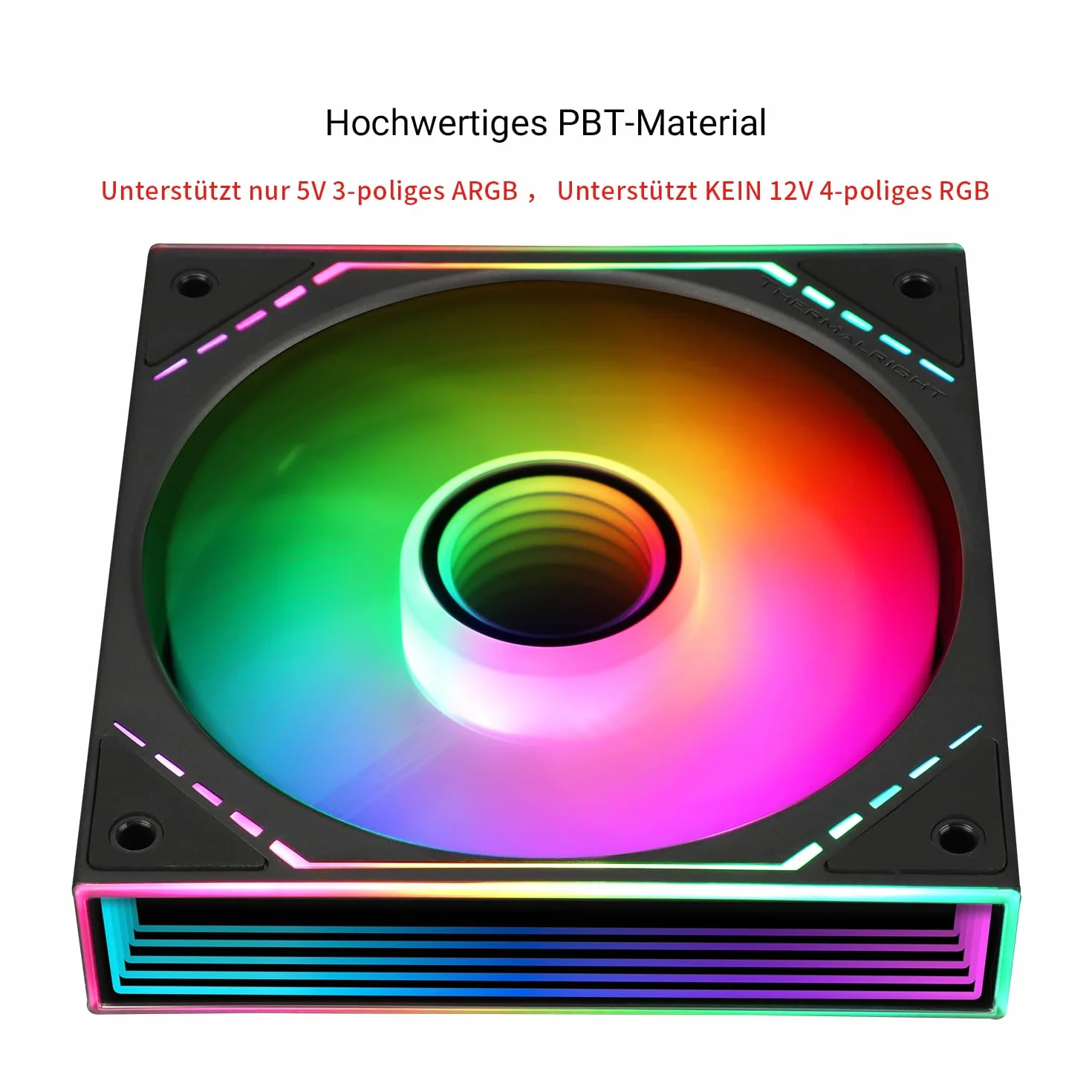 Thermalright TL-M12-S 120 mm ARGB wentylator CPU, prędkość 1500 RPM, czarny, cichy wentylator 4-pinowy PWM PC, do łożysk S-FDB CPU, wentylator chłodzący, z lusterkiem bocznym ARGB efekt świetlny