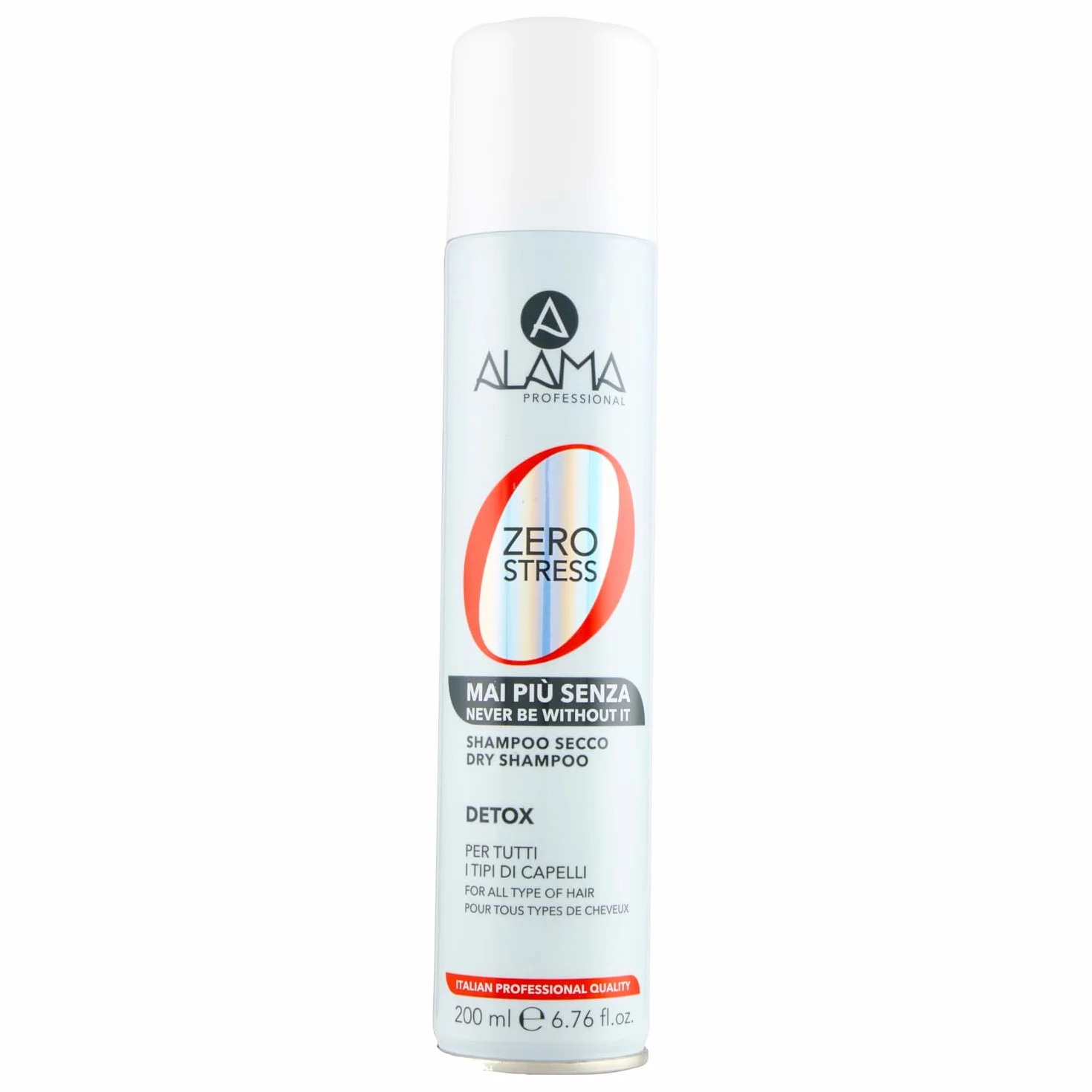 Alama Professional Zero Stress suchy oczyszczający szampon i detoks z aktywnym węglem roślinnym do natychmiastowego czyszczenia bez użycia wody, 90% naturalnych składników, 200 ml