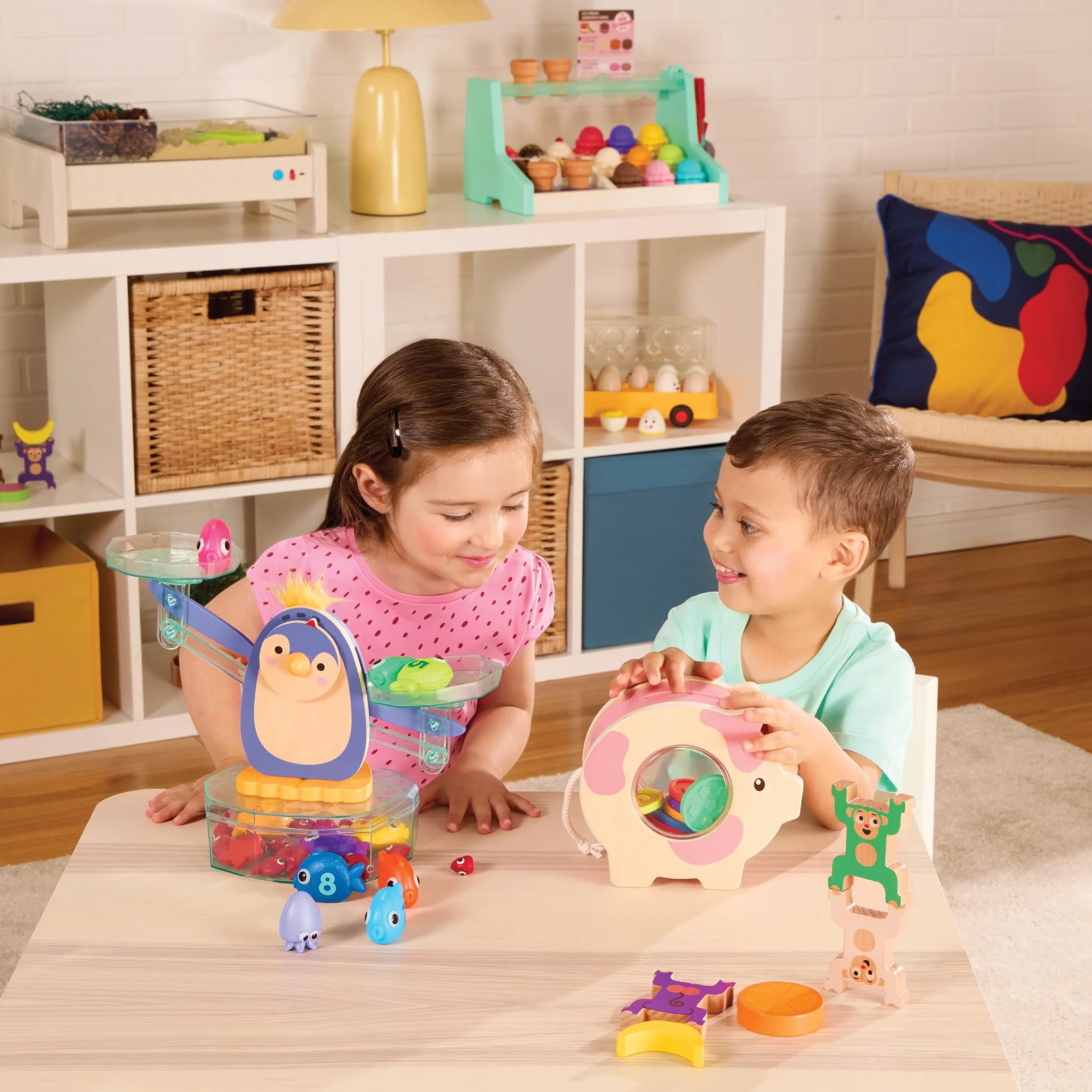 Zabawka silnikowa - Save & Count Piggy Bank - Edukacyjne kolorowe zabawki do liczenia i matematyki dla dzieci, od 18 miesięcy