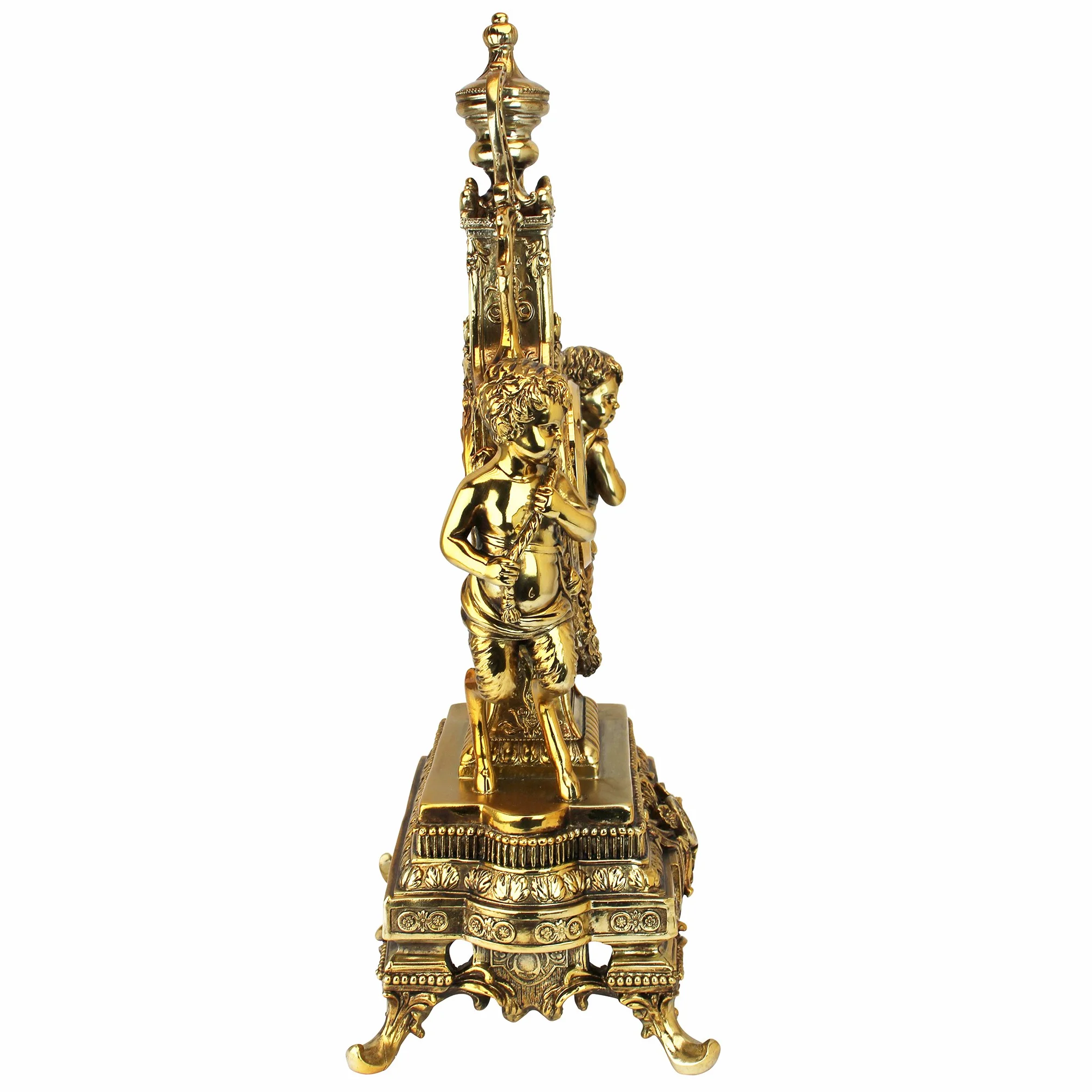 Design Toscano Grande Chateau Beaumont Zegar kominkowy 61 cm żywica poliestrowa złoty
