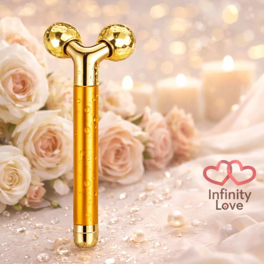 Masażer Wibracyjny 3D do Twarzy i Ciała – Roller Liftingujący, Masażer do Twarzy, Szyi i Dekoltu, Ujędrnianie Skóry, Relaks Mięśni, Domowe SPA | MM Infinity Love