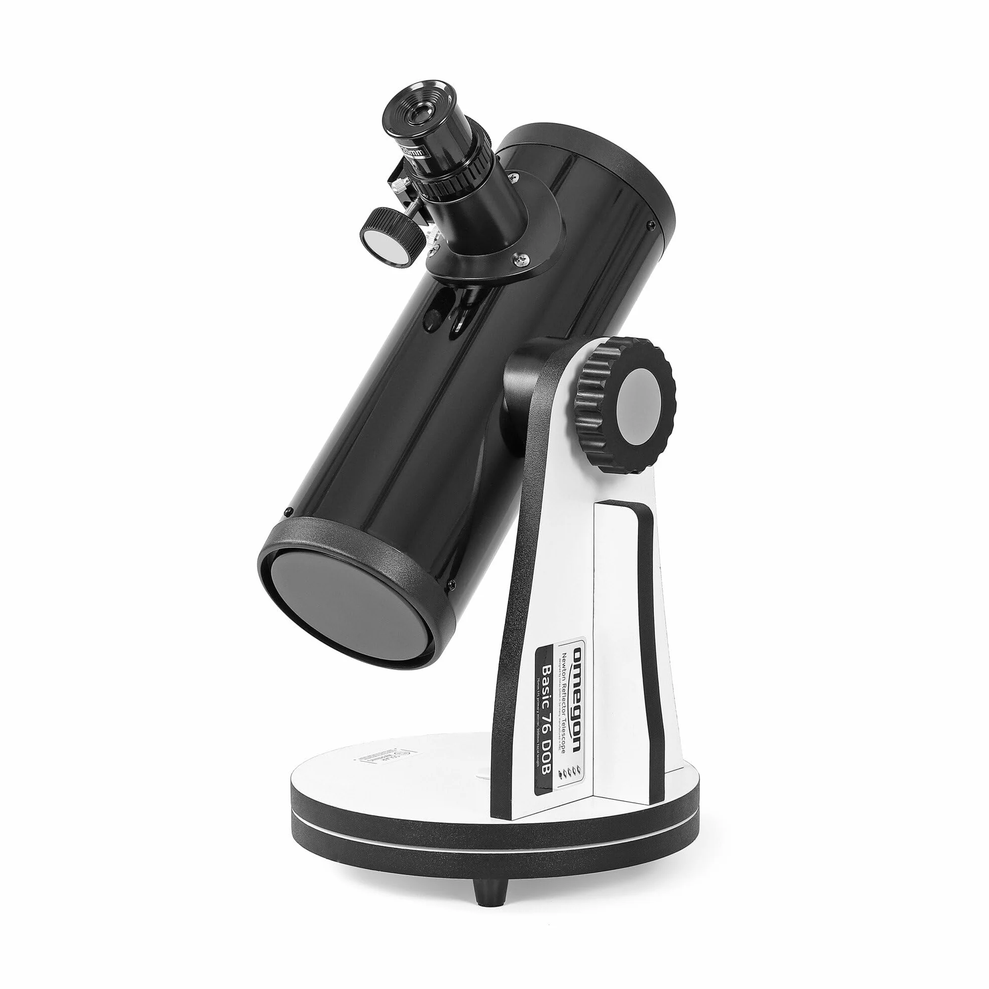 Omegon Teleskop dobsona N 76/300 DOB | Kompaktowy teleskop dobsona na stół | Otwór 76 mm | Powiększenie 75-krotne | Kompletny zestaw z wieloma akcesoriami | Zabawa dla całej rodziny