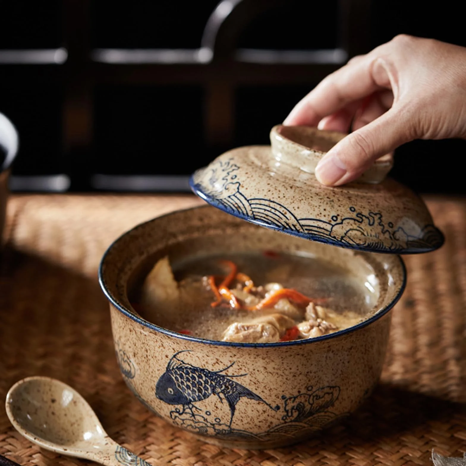 Japońska miska Ramen ceramiczna 800 ml vintage na zupę Pho
