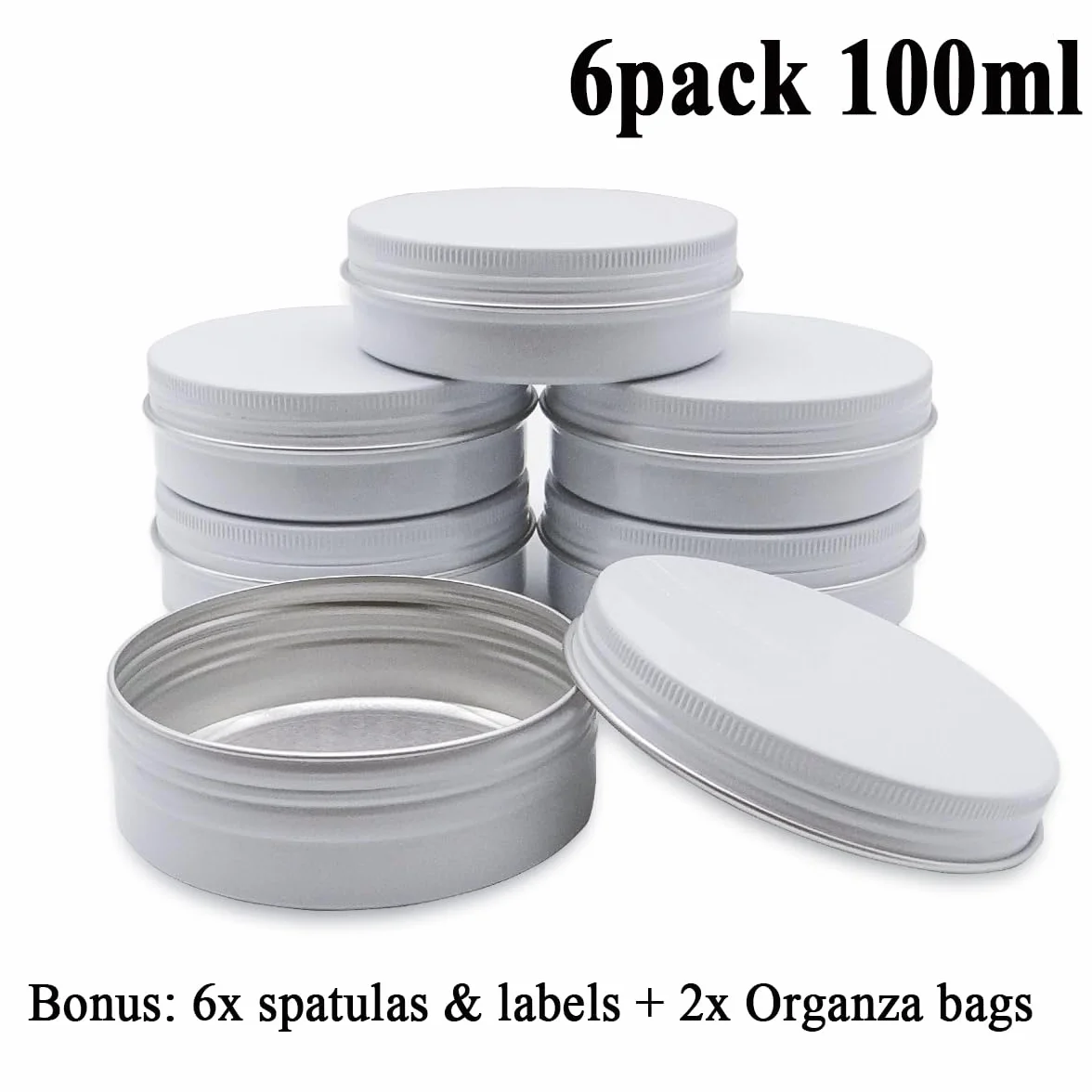 Aluminiowe puszki 100 ml, 100 g, pusty podróżny pojemnik na próbki kosmetyczne z zakrętką, 100 g białych metalowych puszek do majsterkowania, balsamów do ust, kremu do twarzy, świec, herbaty