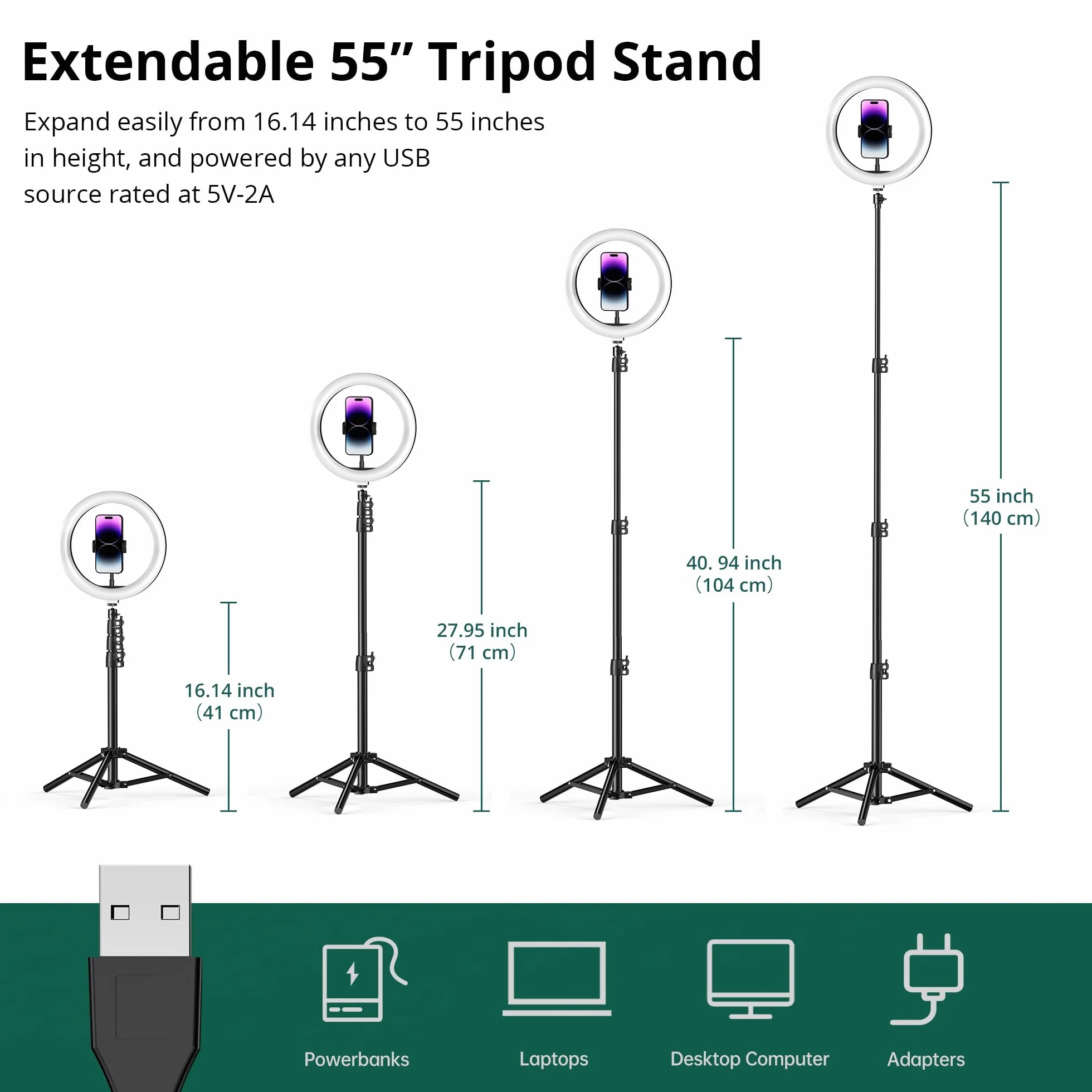 ATUMTEK Lampa pierścieniowa do selfie 25 cm z wysuwanym statywem o długości 140 cm, z uchwytem na telefon i pilotem Bluetooth, do streamowania, platform TikTok, Zoom, YouTube, vlogowania itp.